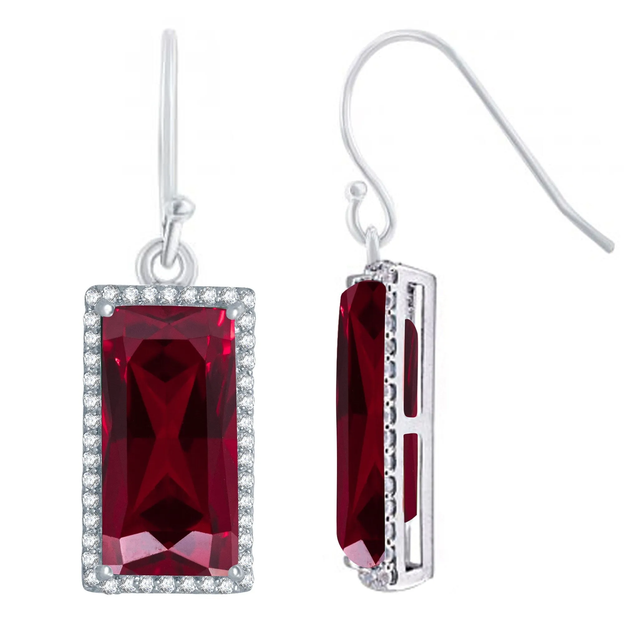 Sterling Silver with Ruby and Natural White Topaz Drop Earring sold by Zulily product image thumbnail 2