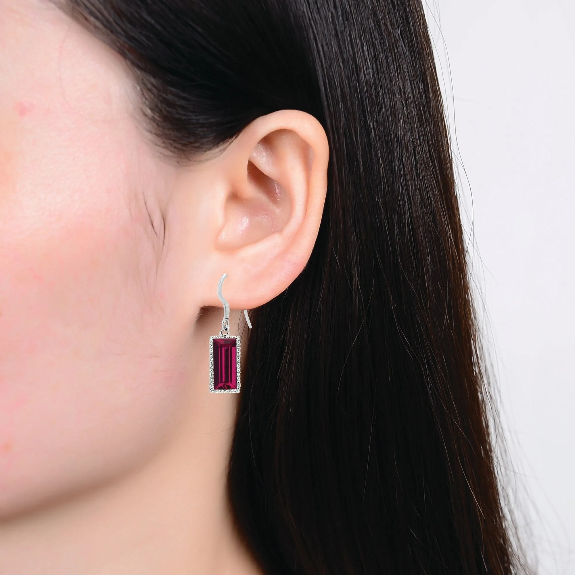 Sterling Silver with Ruby and Natural White Topaz Drop Earring sold by Zulily product image thumbnail 4