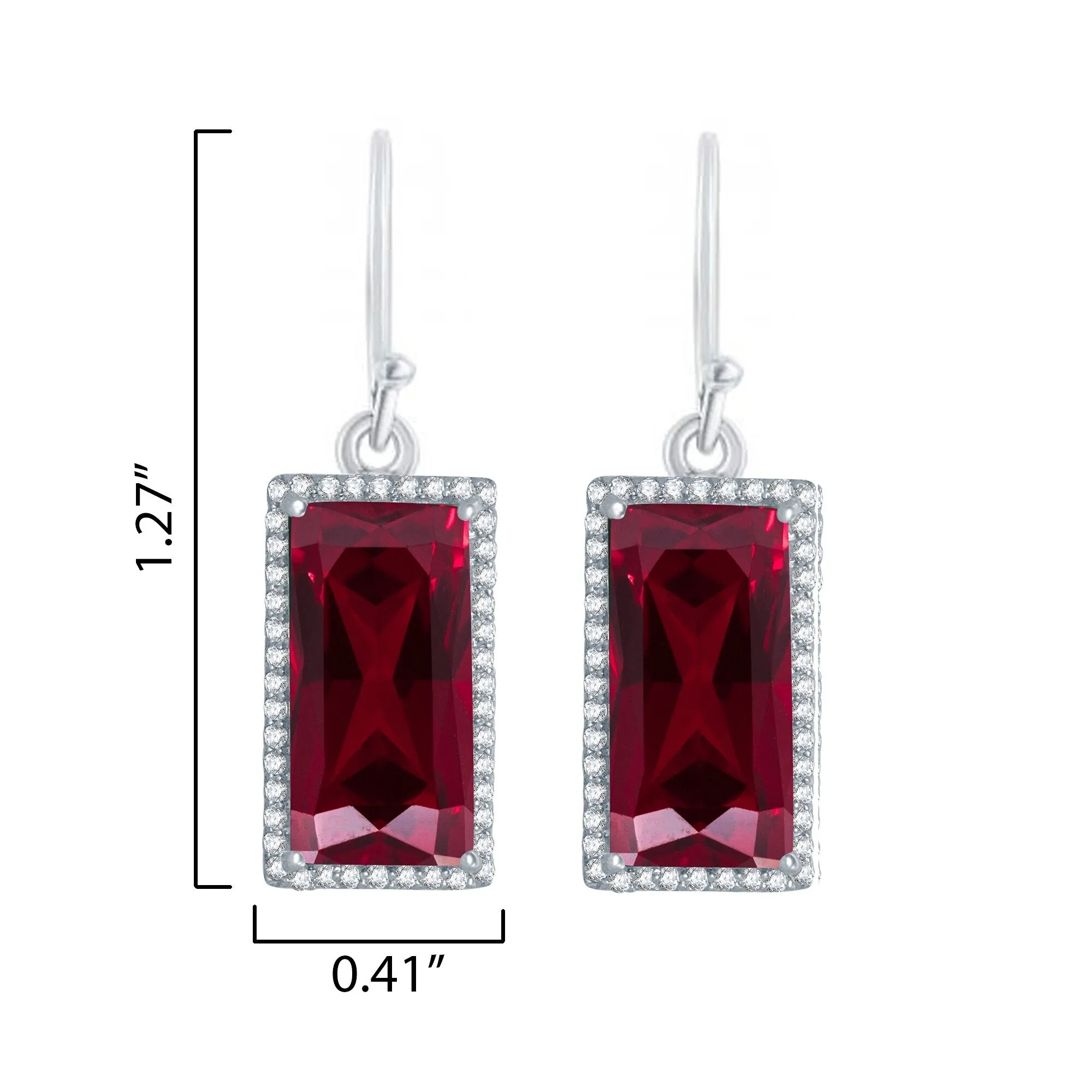 Sterling Silver with Ruby and Natural White Topaz Drop Earring sold by Zulily product image thumbnail 3
