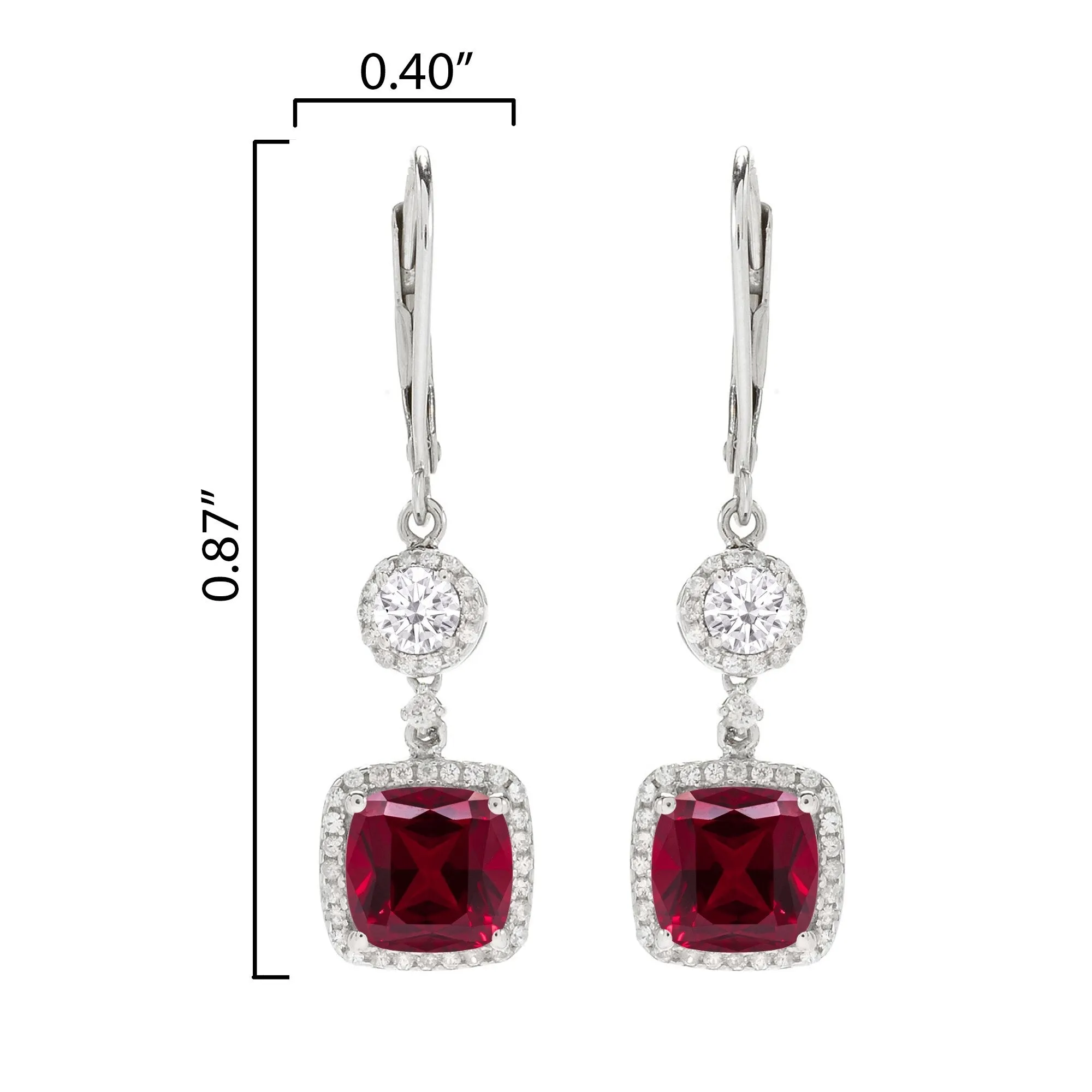 Sterling Silver with Ruby, Moissanite and White Topaz Dangle Earring sold by Zulily product image thumbnail 2