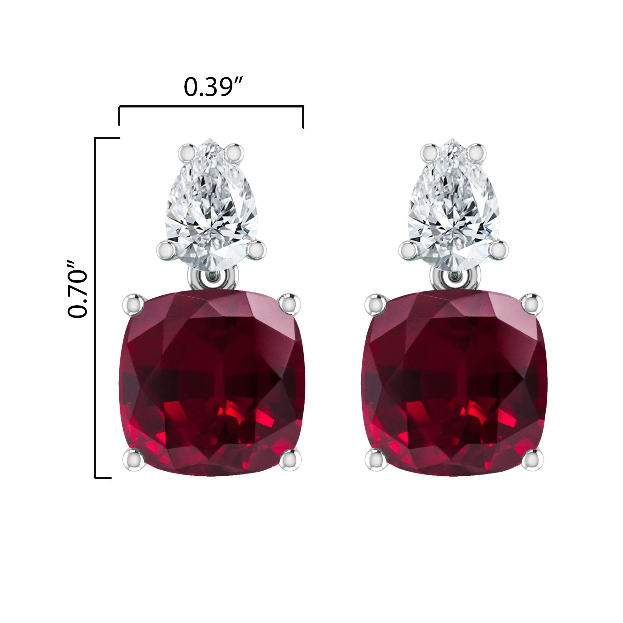 Sterling Silver with Ruby and White Topaz Drop Earrings sold by Zulily product image thumbnail 3