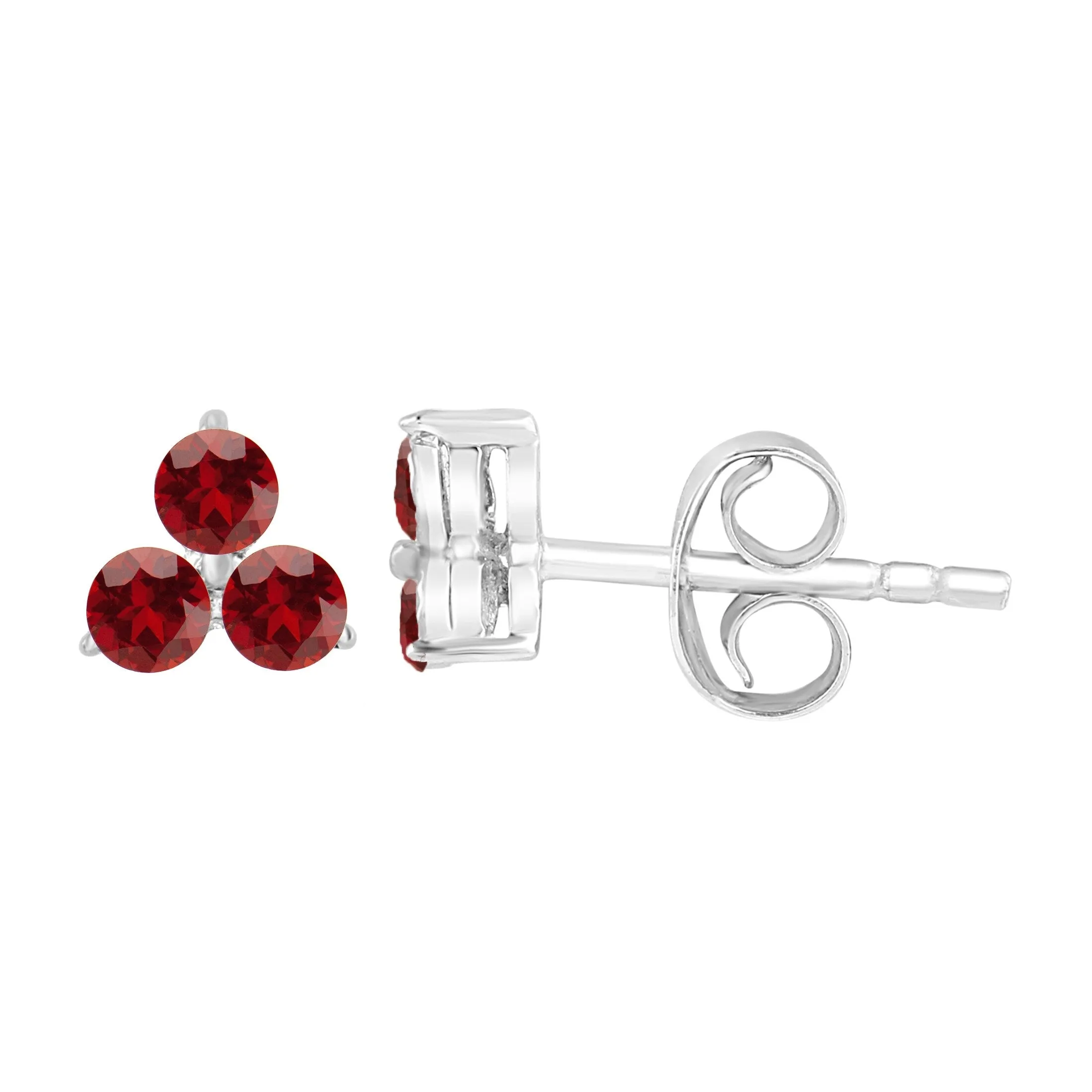 Sterling Silver with Natural Garnet Stud Earrings sold by Zulily product image thumbnail 2
