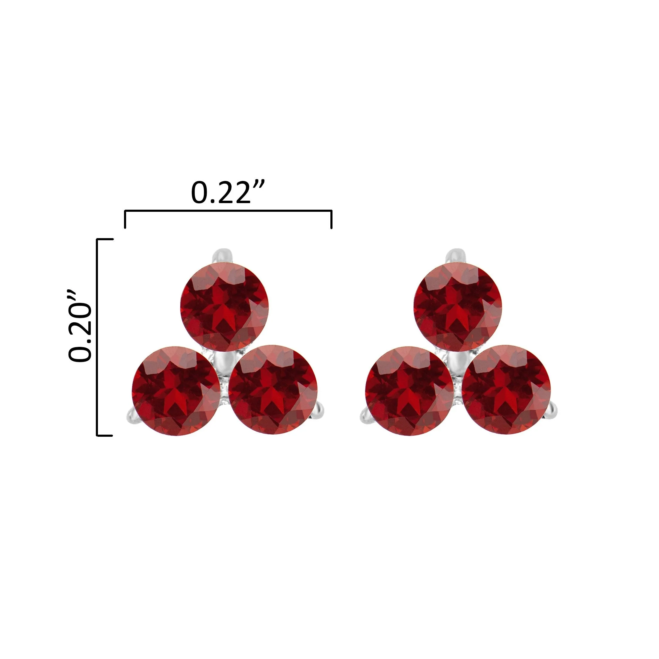 Sterling Silver with Natural Garnet Stud Earrings sold by Zulily product image thumbnail 3