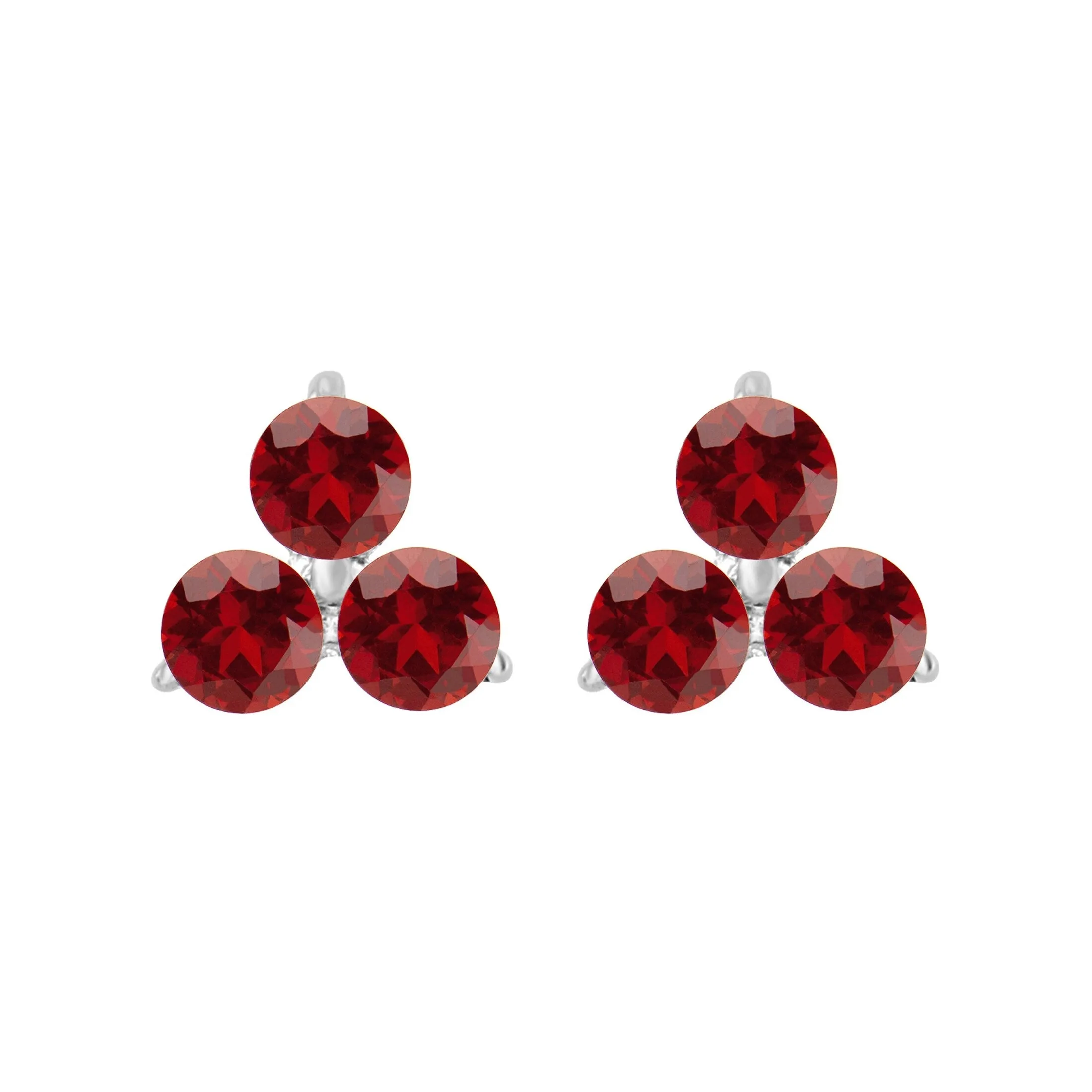 Sterling Silver with Natural Garnet Stud Earrings sold by Zulily