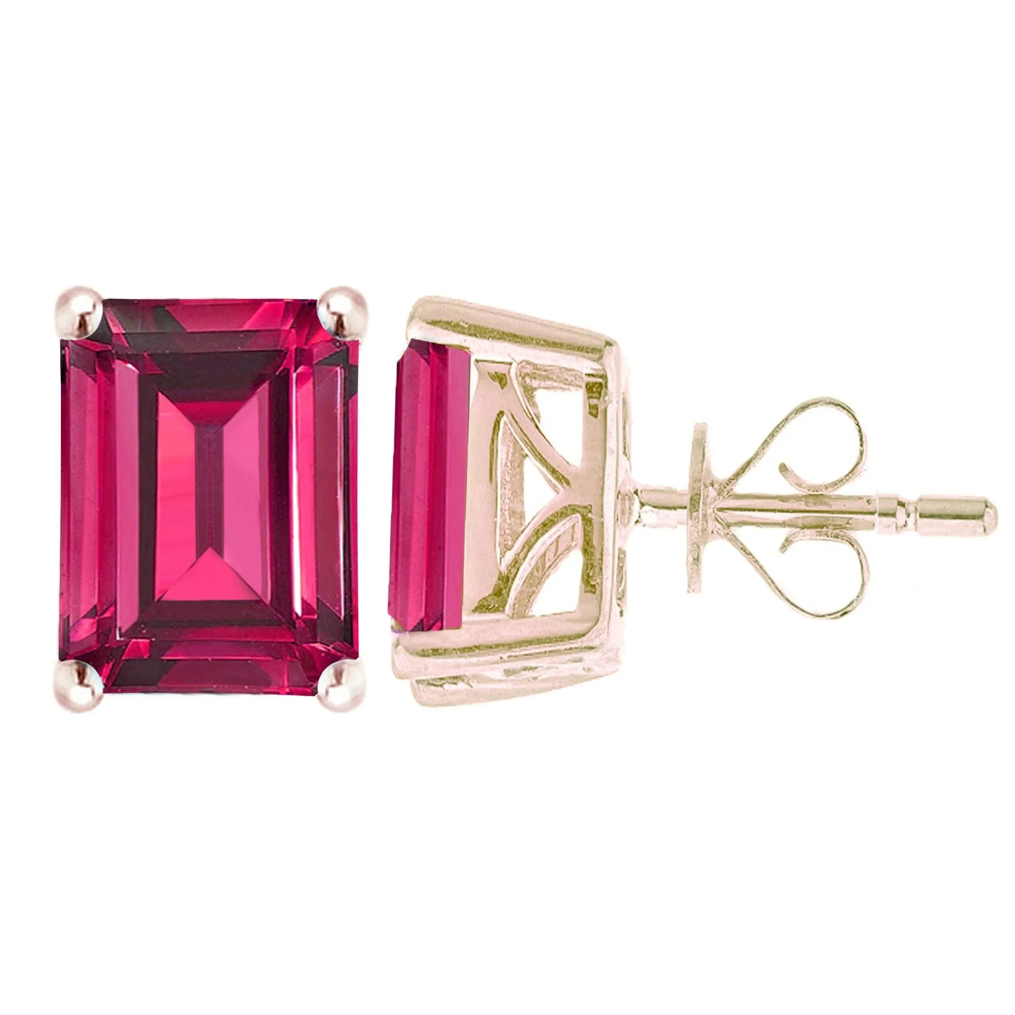 Gold Over Sterling Silver with Ruby Stud Earrings sold by Zulily product image thumbnail 2