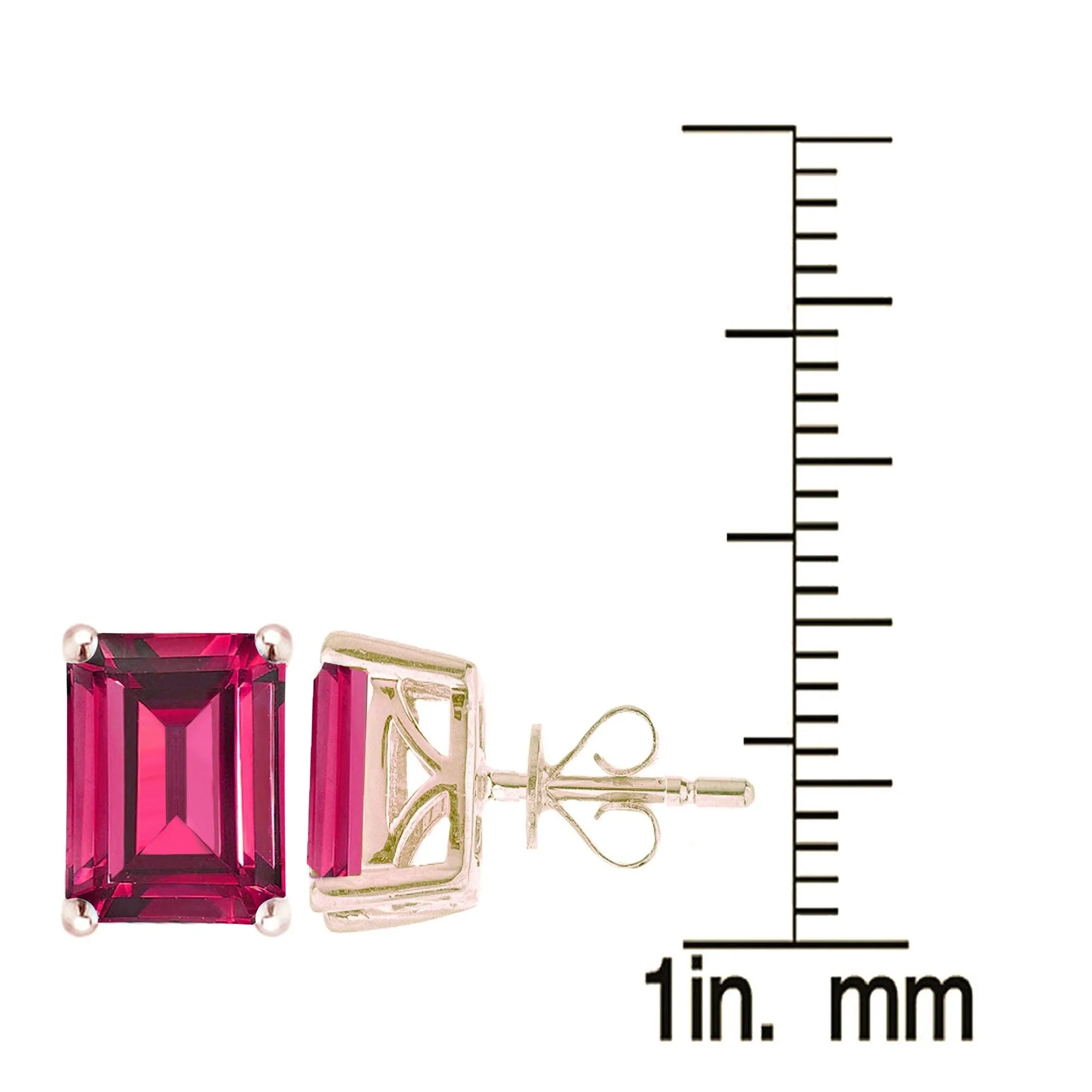 Gold Over Sterling Silver with Ruby Stud Earrings sold by Zulily product image thumbnail 3