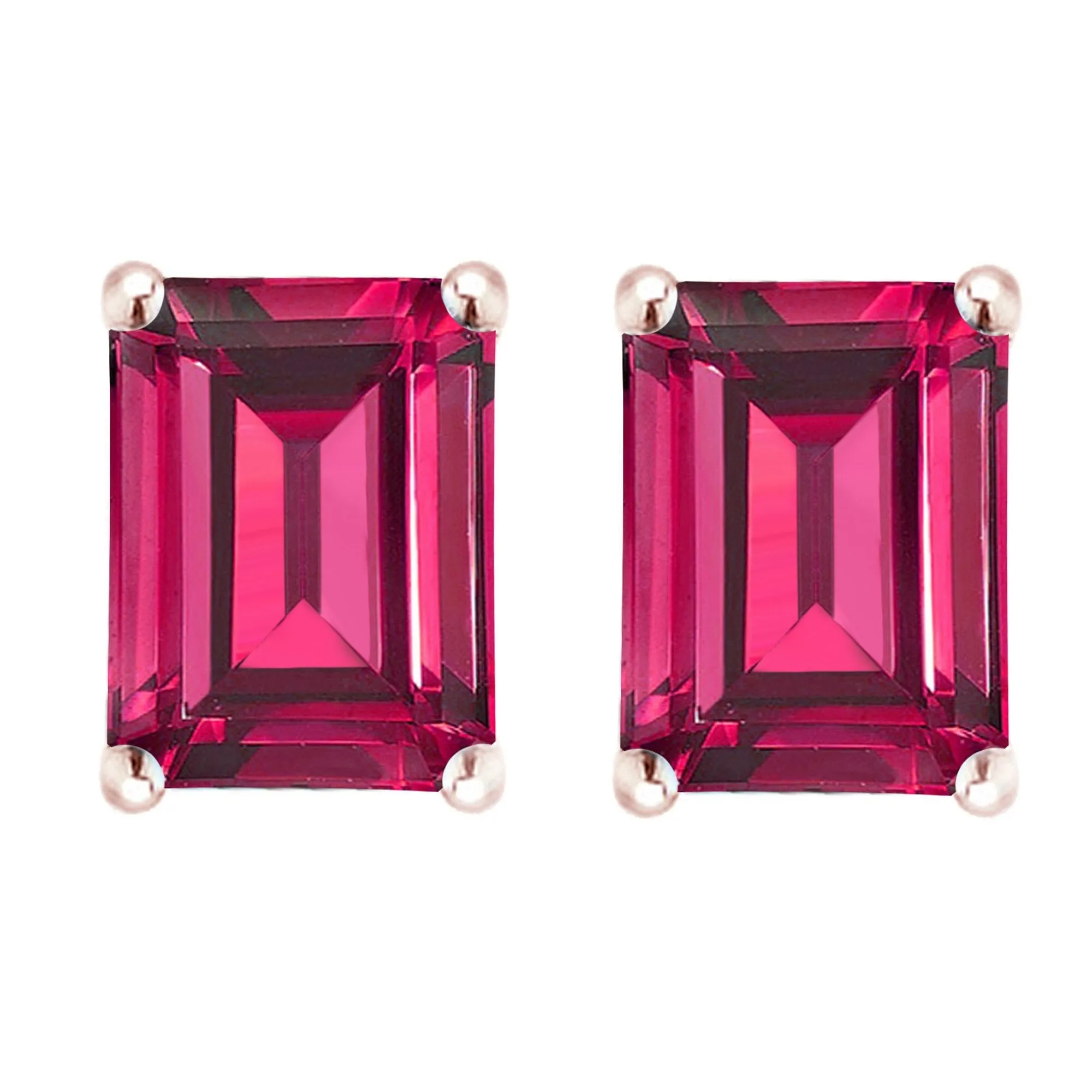 Gold Over Sterling Silver with Ruby Stud Earrings sold by Zulily