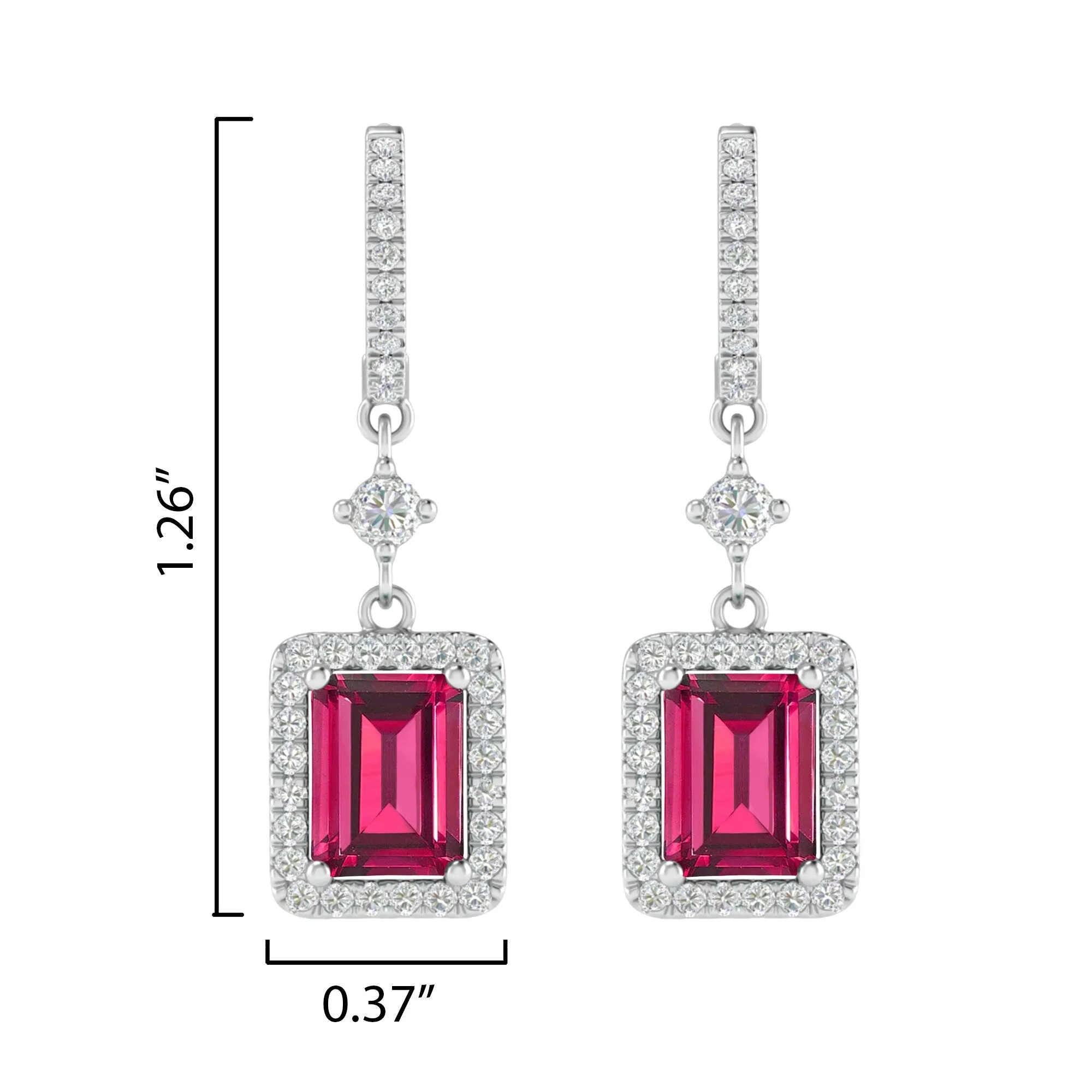 Sterling Silver with Ruby and White Topaz Dangle Earrings sold by Zulily product image thumbnail 3