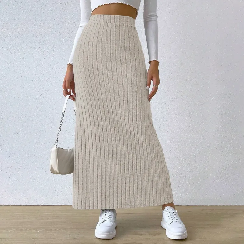 Beige Slit Maxi Wrap Skirt sold by Zulily