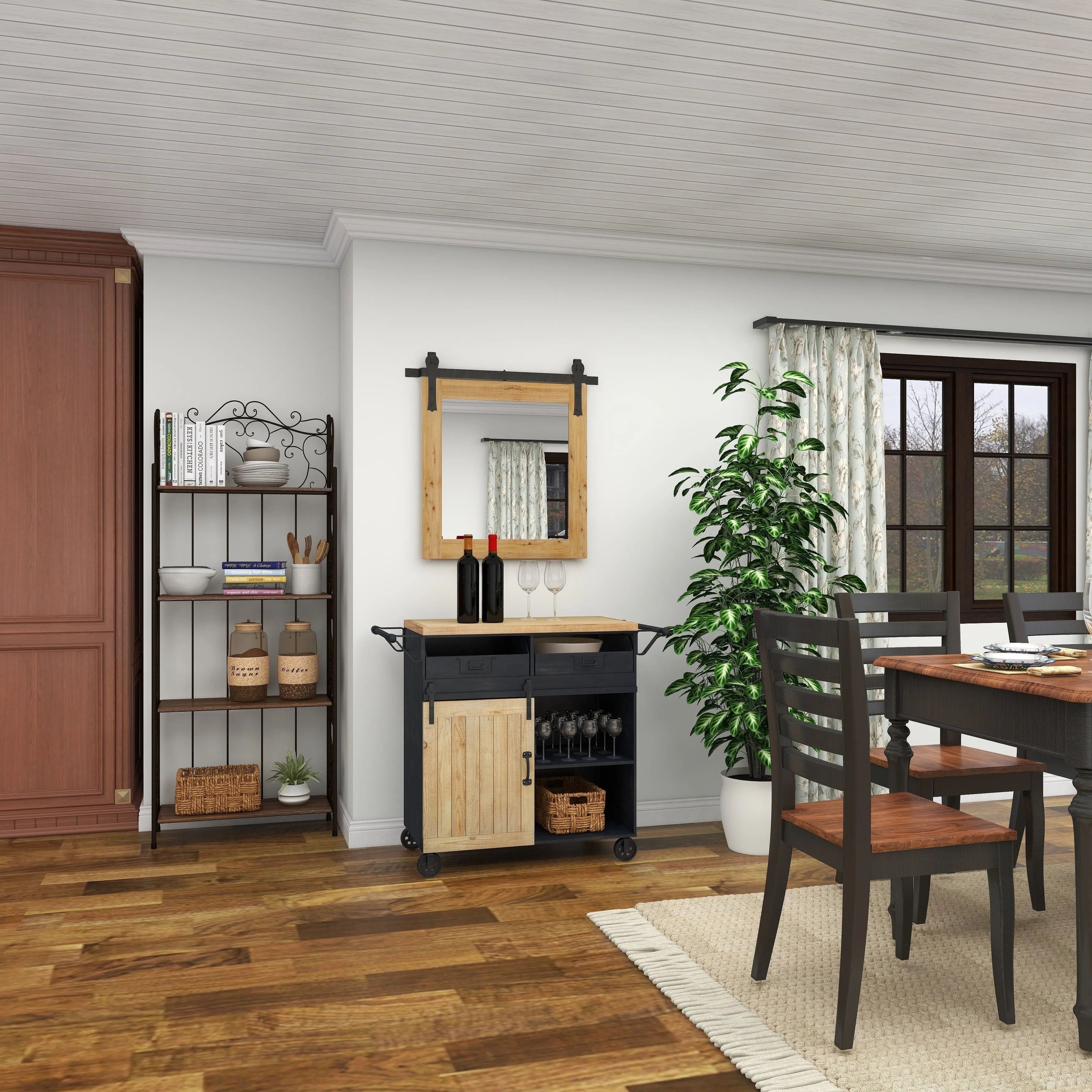 Barn Door Style Wood Industrial Farmhouse Hanging Wall Mirror sold by Zulily product image thumbnail 3