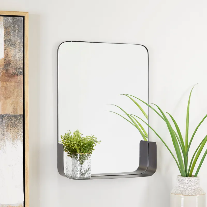 CosmoLiving by Cosmopolitan Metal 1 Shelf Wall Mirror - Black or Gold sold by Zulily