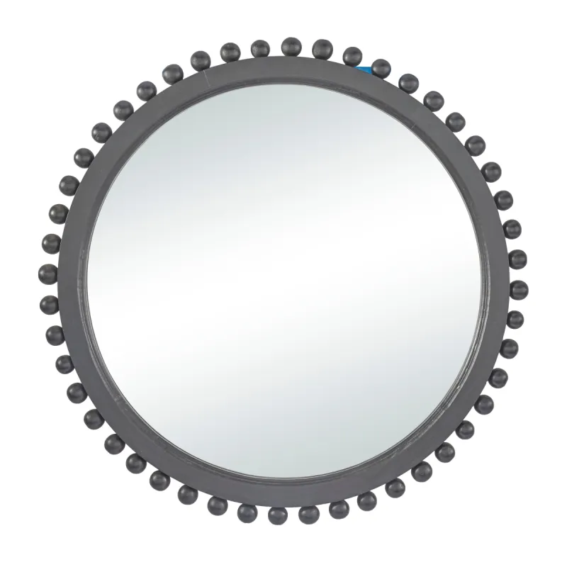 Black Mango Wood Wall Mirror with Beaded Detailing sold by Zulily