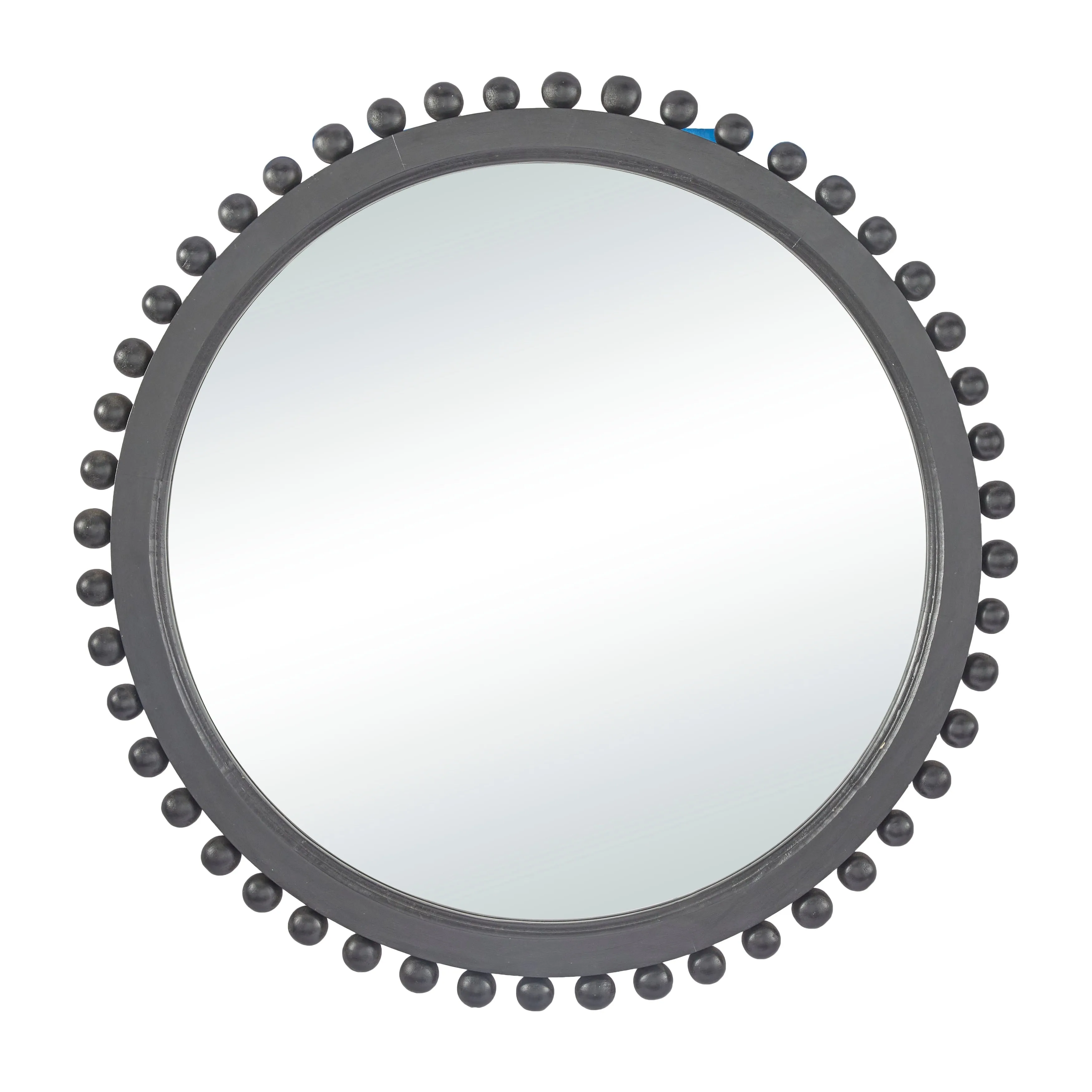 Black Mango Wood Wall Mirror with Beaded Detailing sold by Zulily