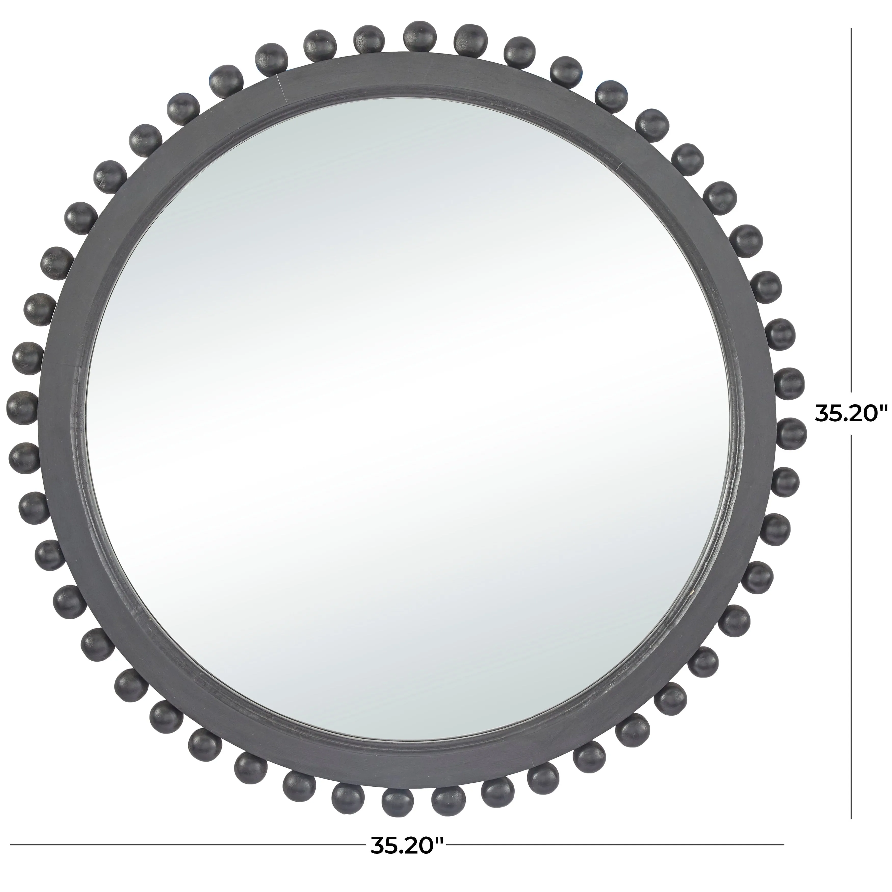 Black Mango Wood Wall Mirror with Beaded Detailing sold by Zulily product image thumbnail 5