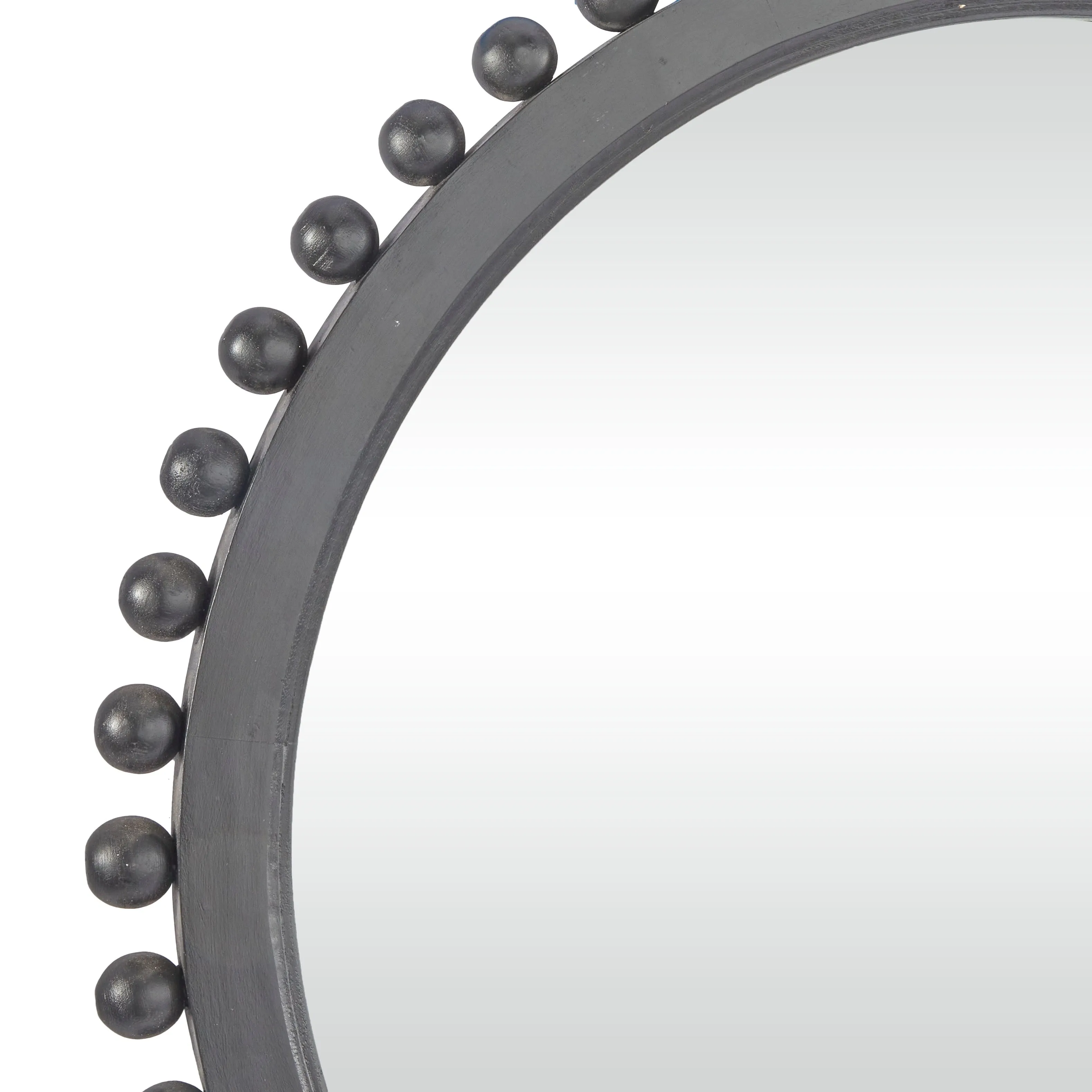 Black Mango Wood Wall Mirror with Beaded Detailing sold by Zulily product image thumbnail 3