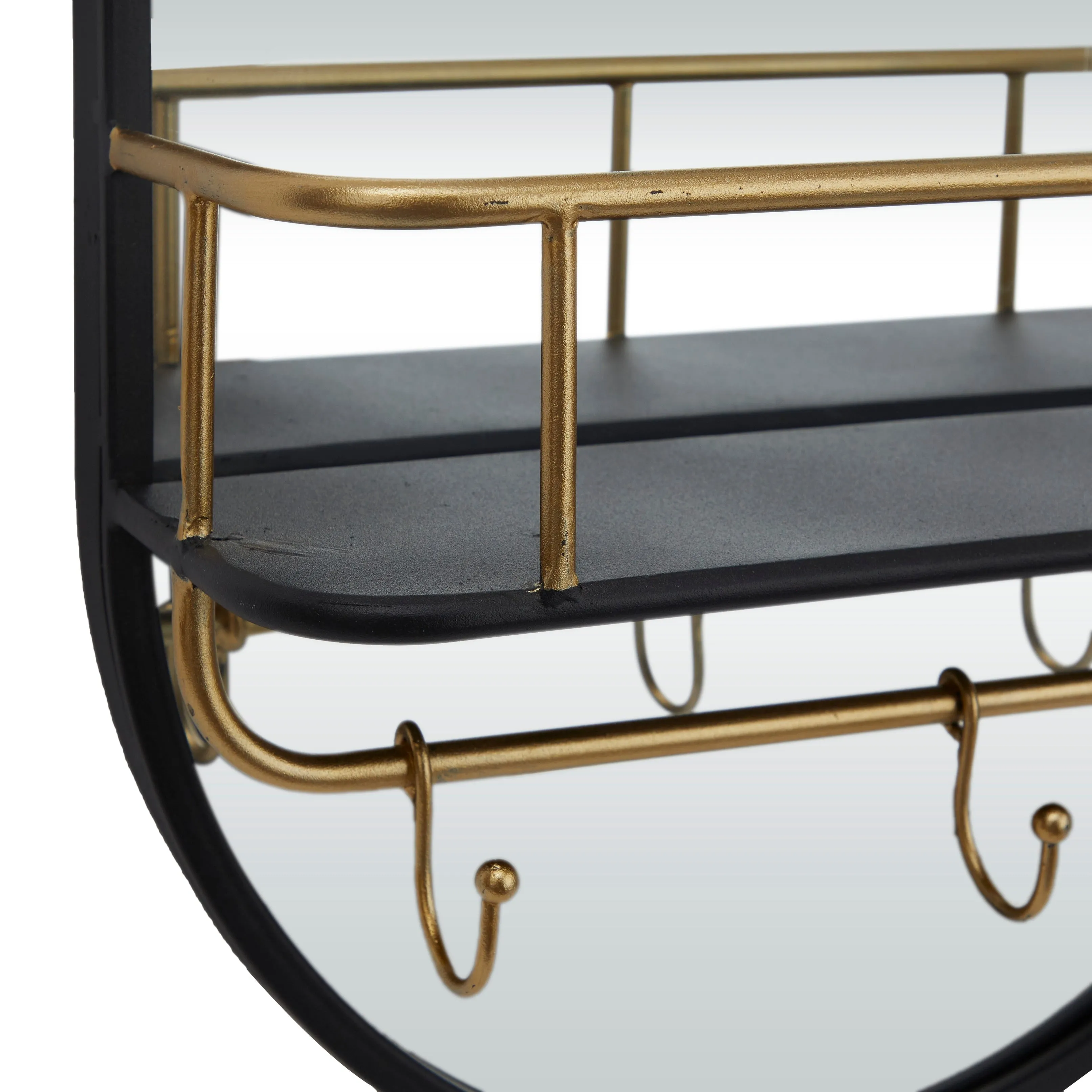 Black Metal Oval 1 Shelf Room Wall Mirror - 14"W, 28"H sold by Zulily product image thumbnail 4