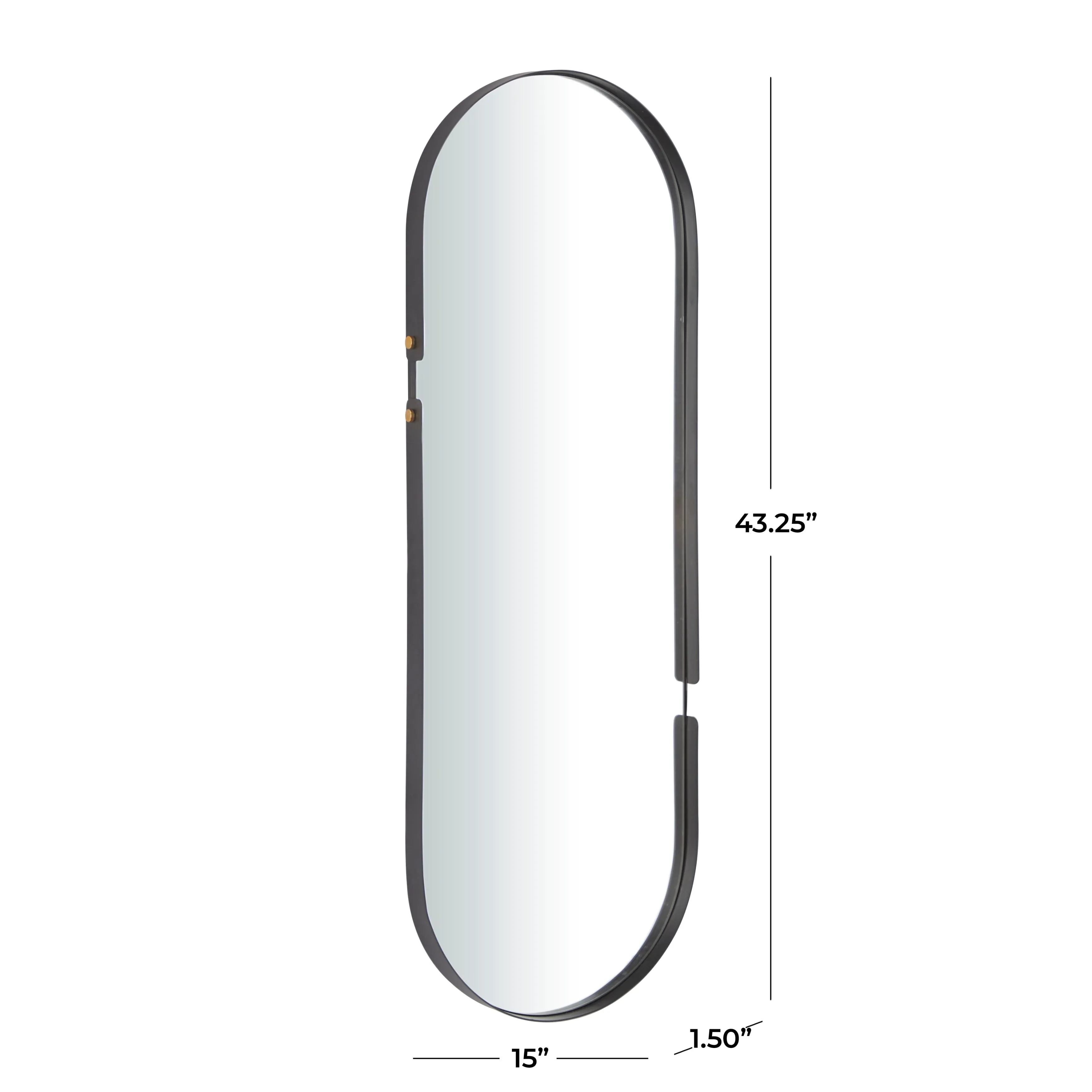 CosmoLiving by Cosmopolitan Black Metal Oval Room Wall Mirror - 43 x 15 x 2 sold by Zulily product image thumbnail 4