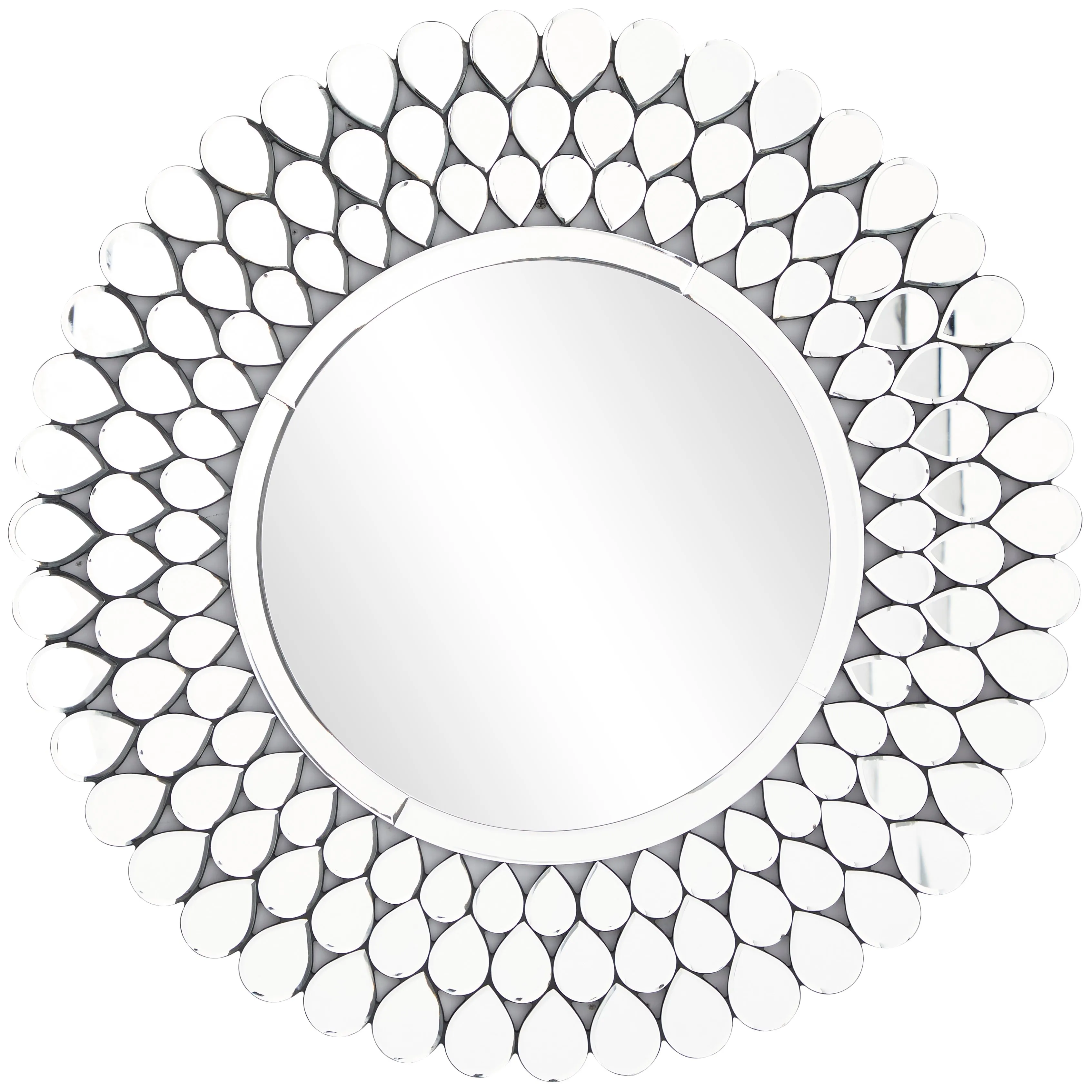 Silver Glass Starburst Wall Mirror with Teardrop Embellishment - 31"W, 31"H sold by Zulily product image thumbnail 2