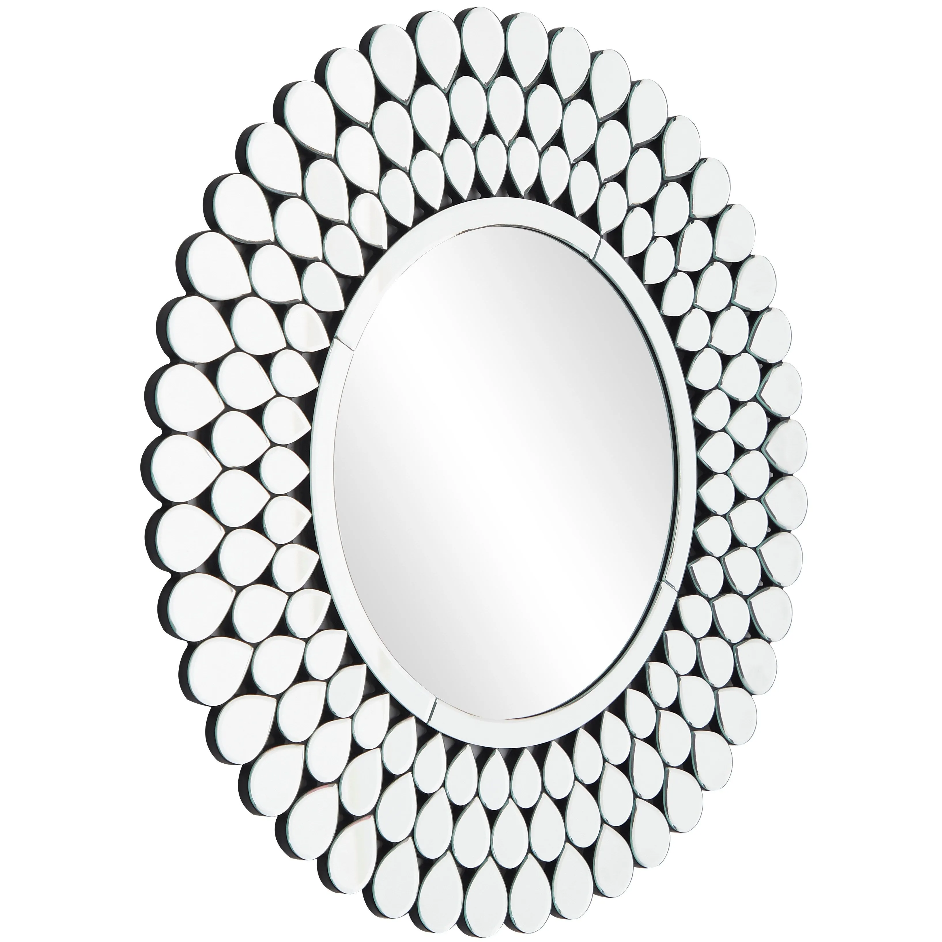 Silver Glass Starburst Wall Mirror with Teardrop Embellishment - 31"W, 31"H sold by Zulily product image thumbnail 3