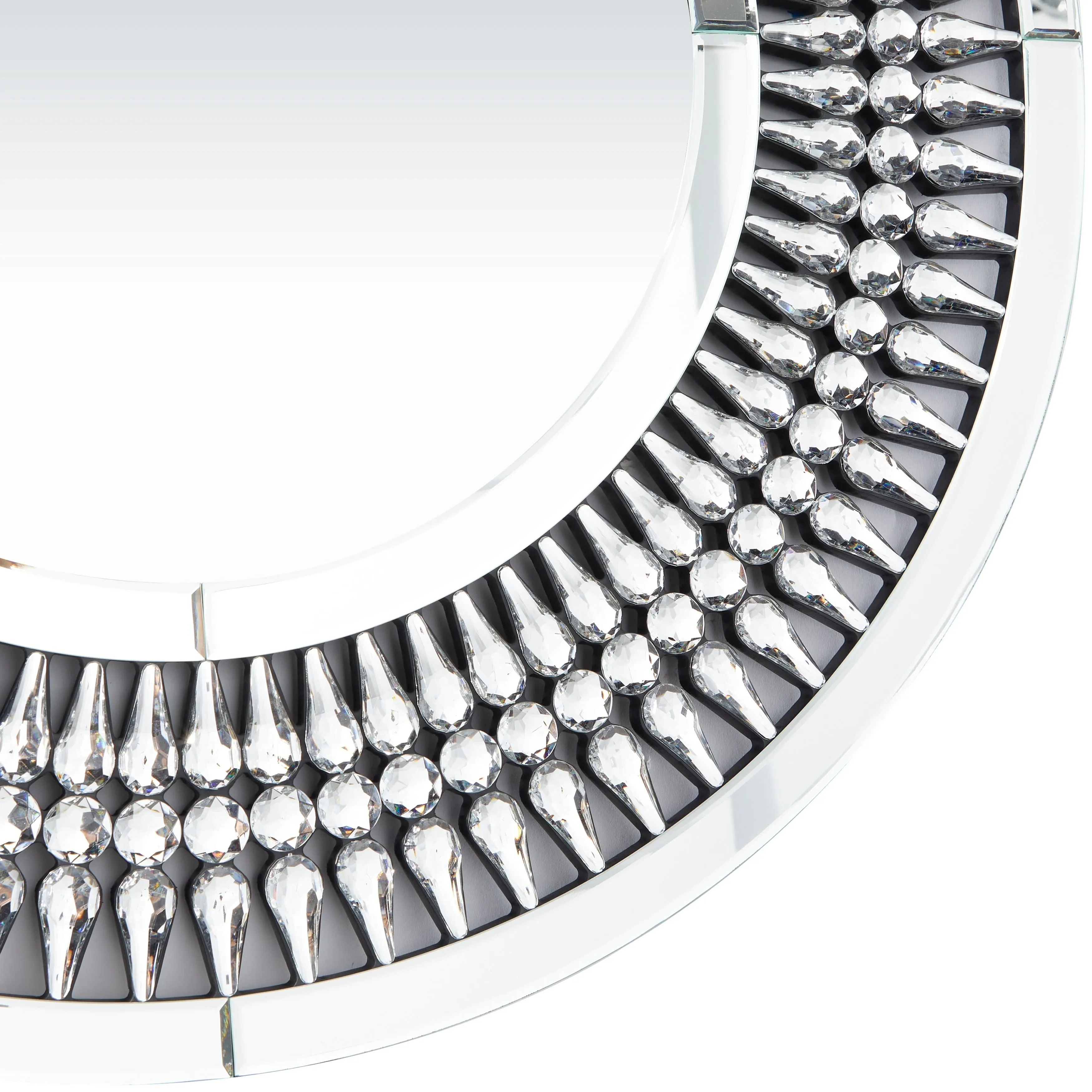 Elegant Silver Glass Wall Mirror with Crystal Embellishment sold by Zulily product image thumbnail 4