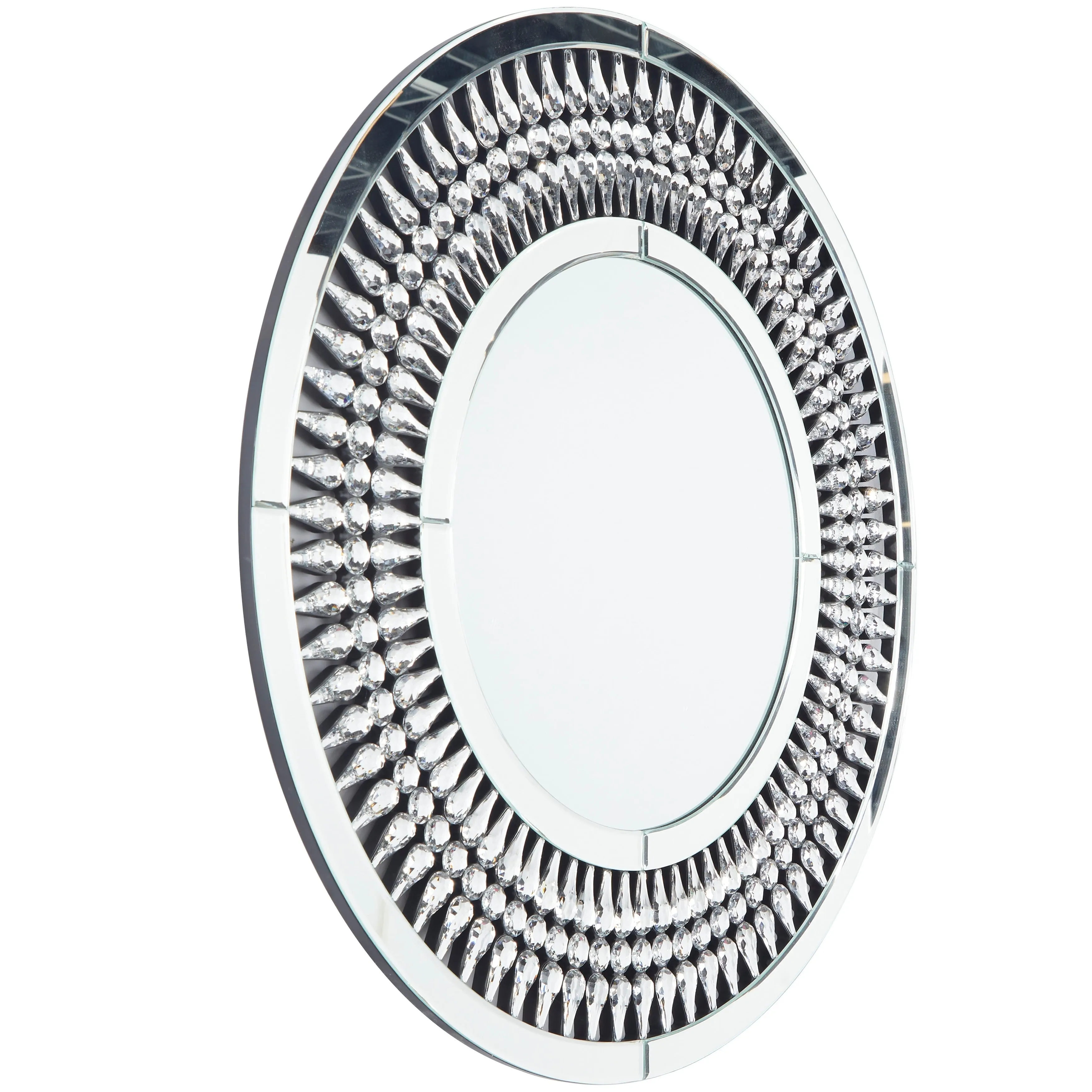 Elegant Silver Glass Wall Mirror with Crystal Embellishment sold by Zulily product image thumbnail 3