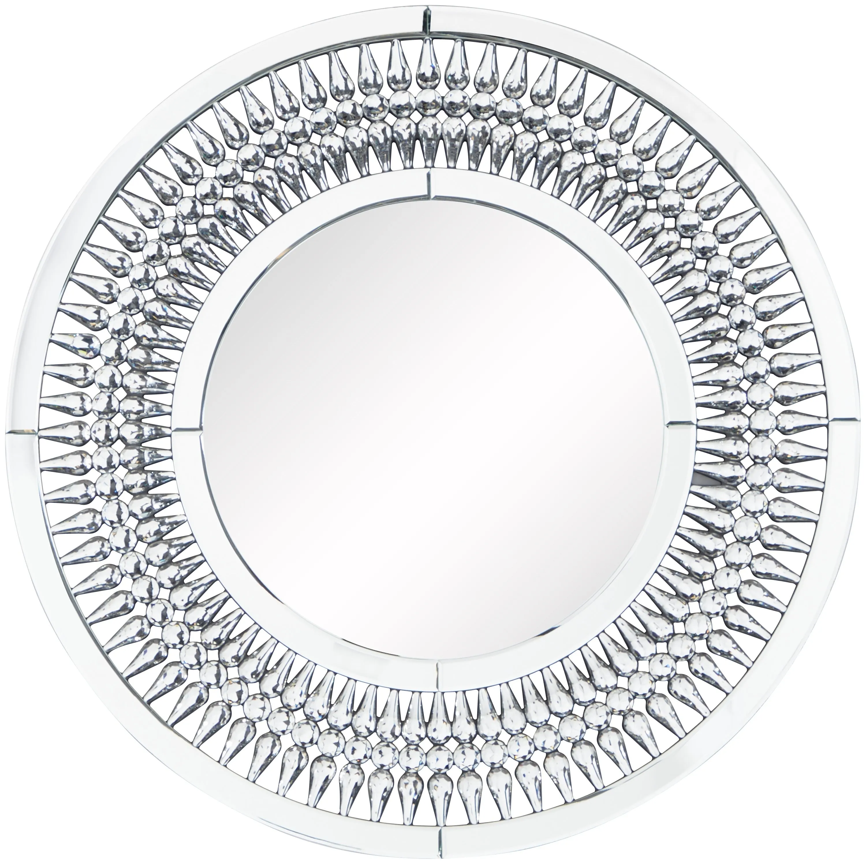 Elegant Silver Glass Wall Mirror with Crystal Embellishment sold by Zulily product image thumbnail 2