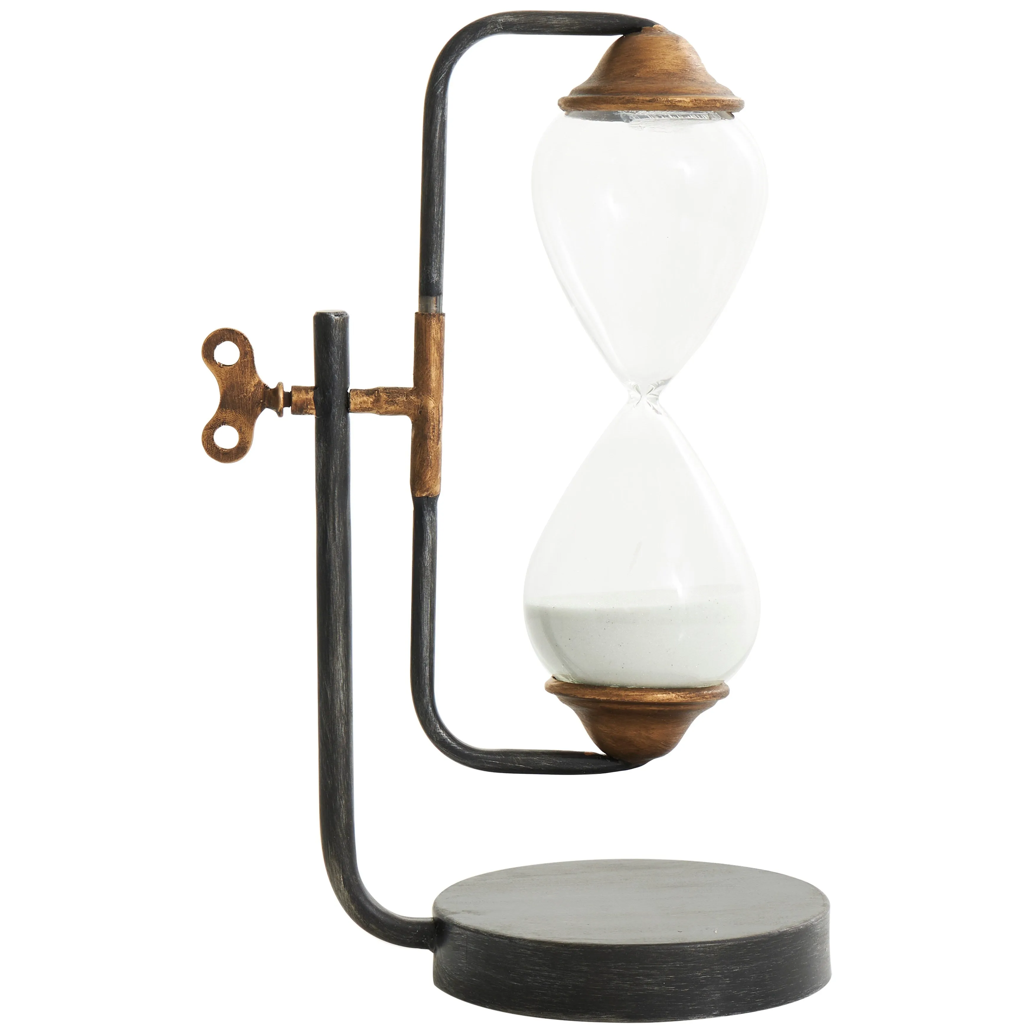 Metal Suspended Hourglass Timer with Gold Details - Black - Roche River Decor - 6"W x 9"L x 13"H sold by Zulily product image thumbnail 3