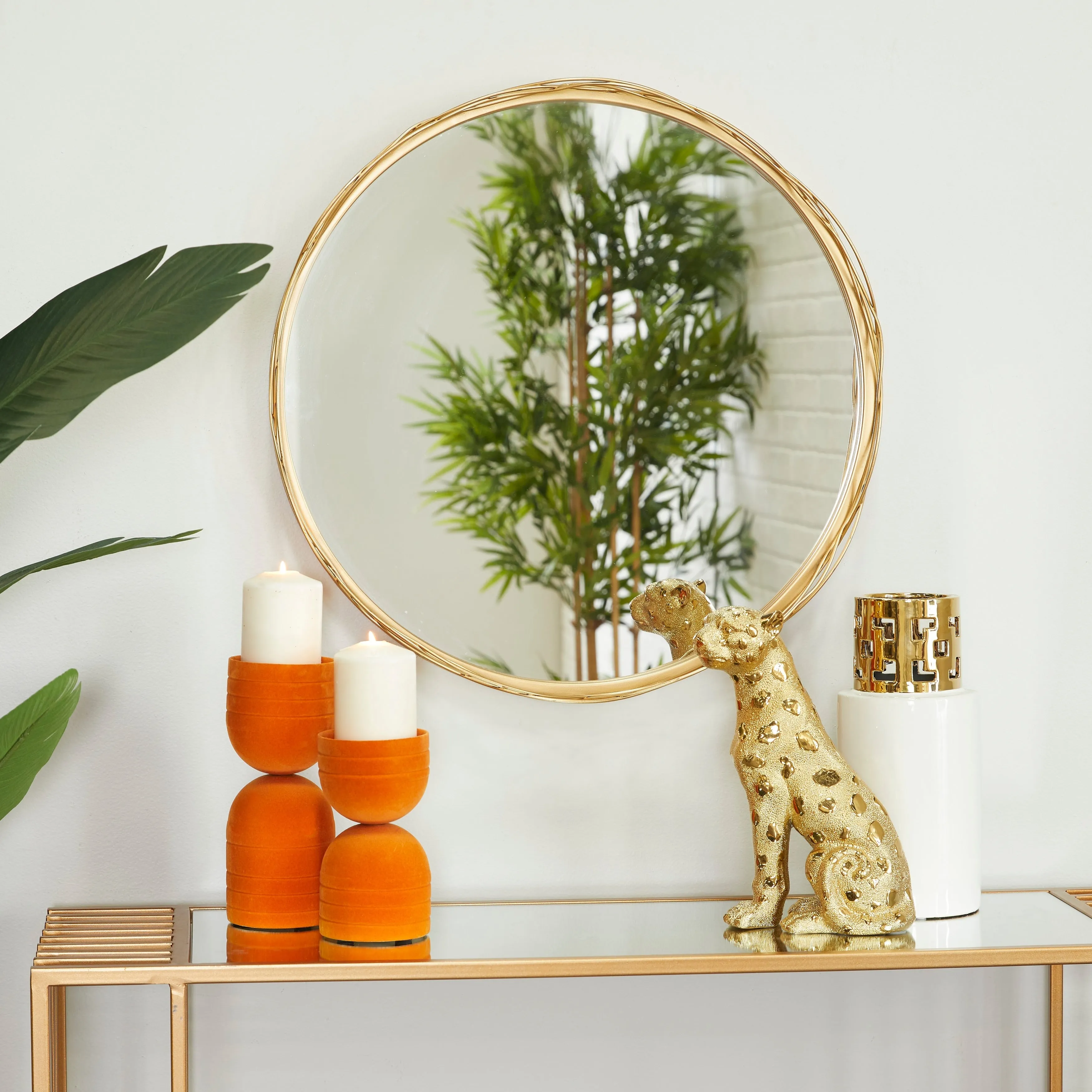 CosmoLiving by Cosmopolitan Gold Metal Room Wall Mirror - 24"W, 24"H sold by Zulily