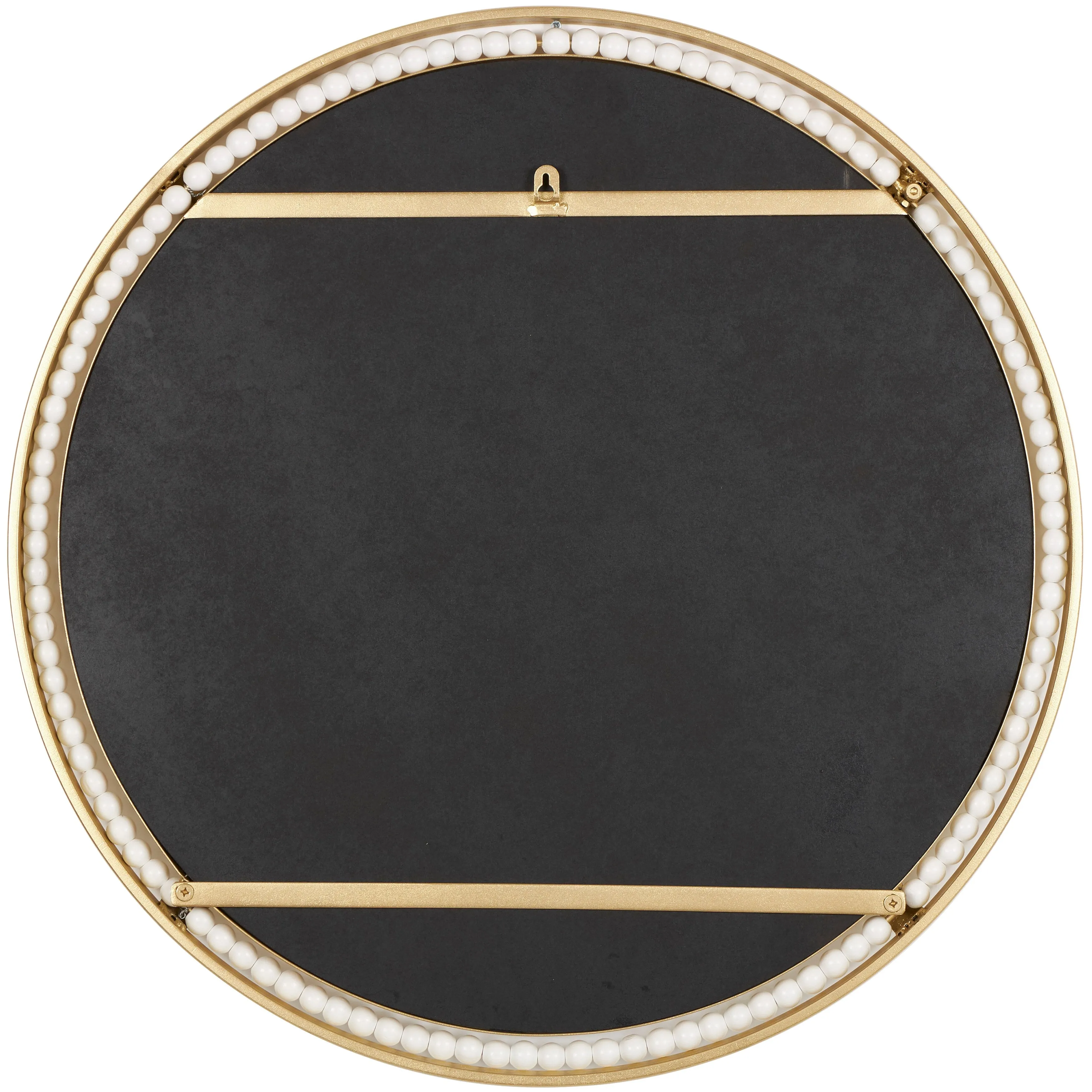 Gold Metal Room Wall Mirror with White Wood Beading - 26"D sold by Zulily product image thumbnail 5