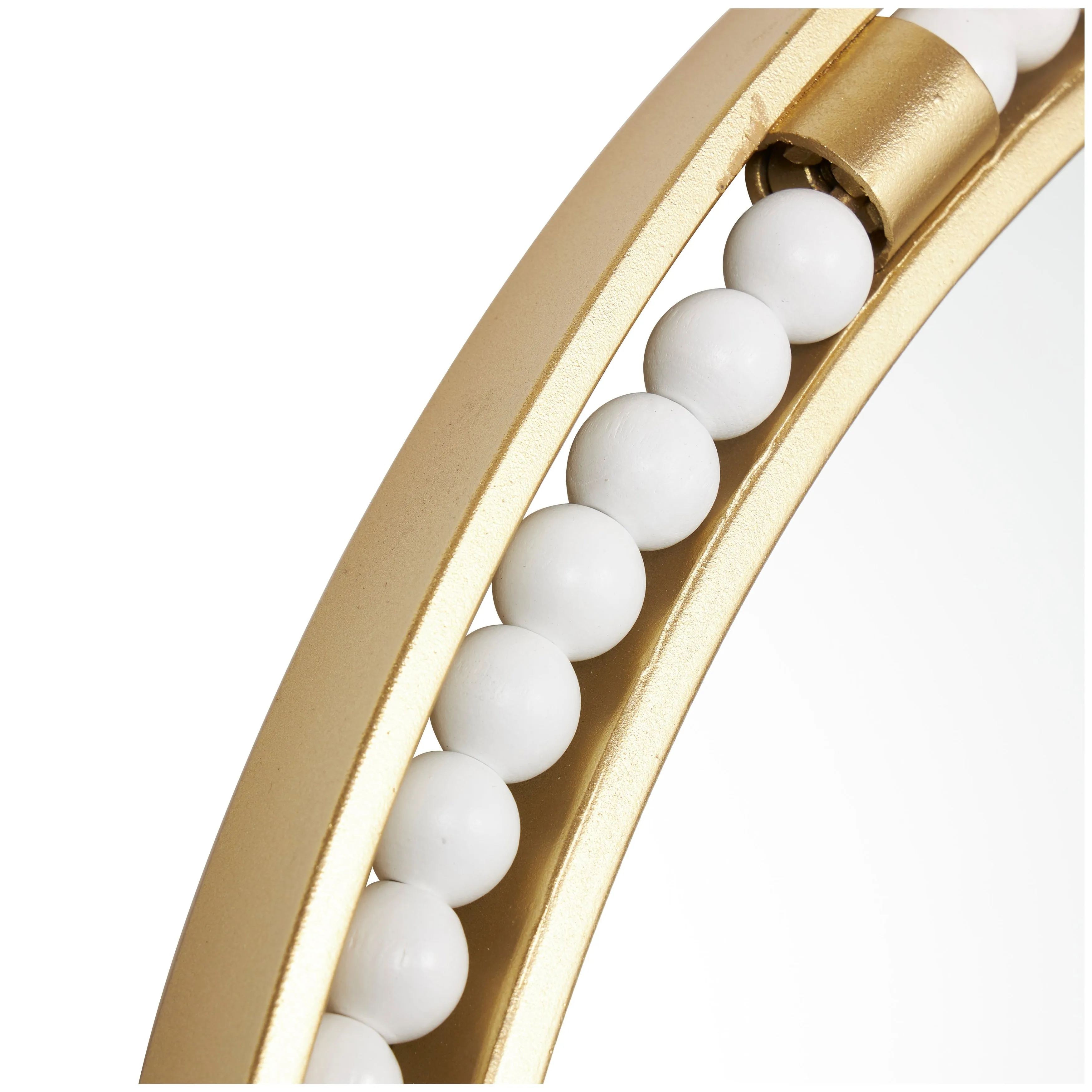 Gold Metal Room Wall Mirror with White Wood Beading - 26"D sold by Zulily product image thumbnail 4