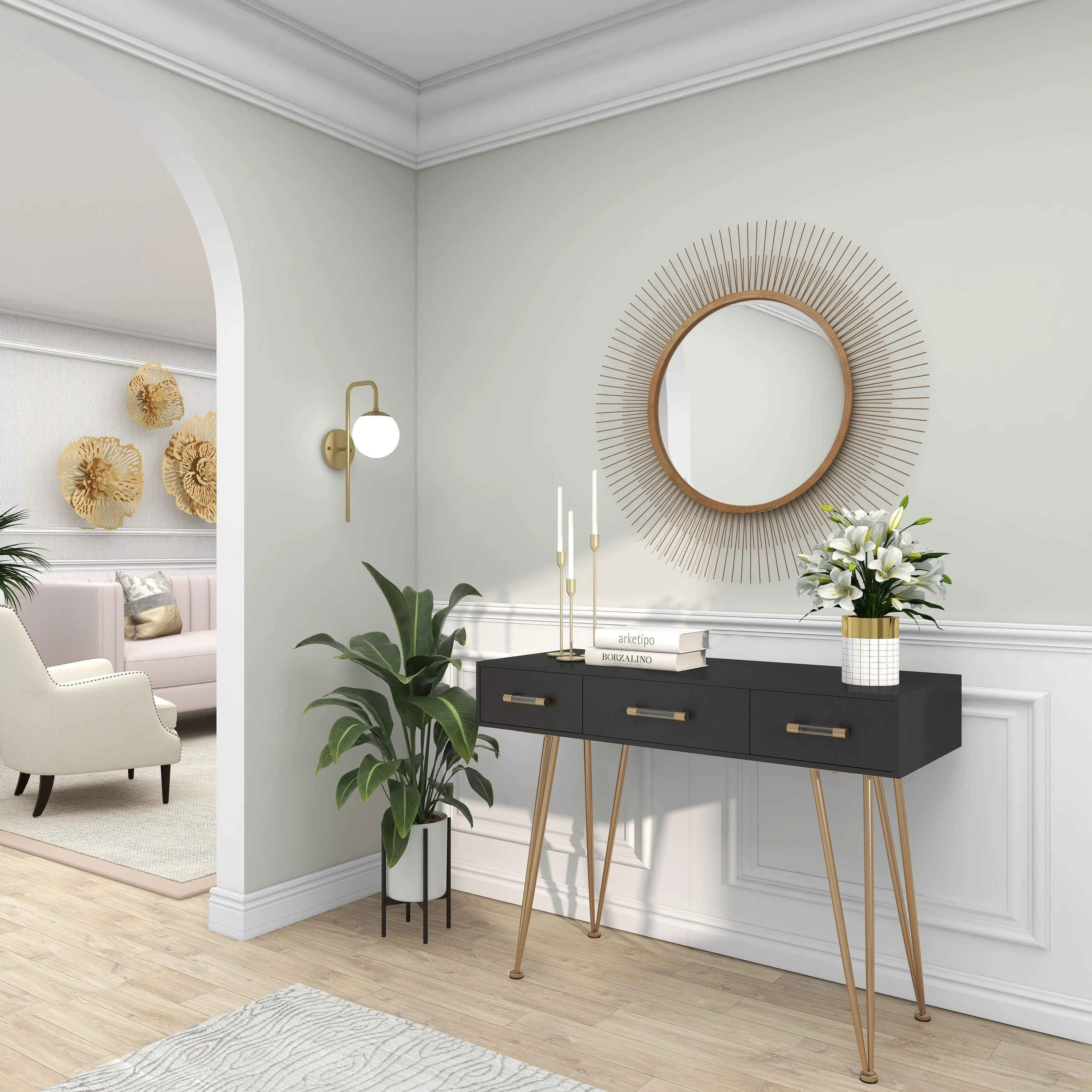 Gold Metal Starburst Room Wall Mirror sold by Zulily product image thumbnail 5