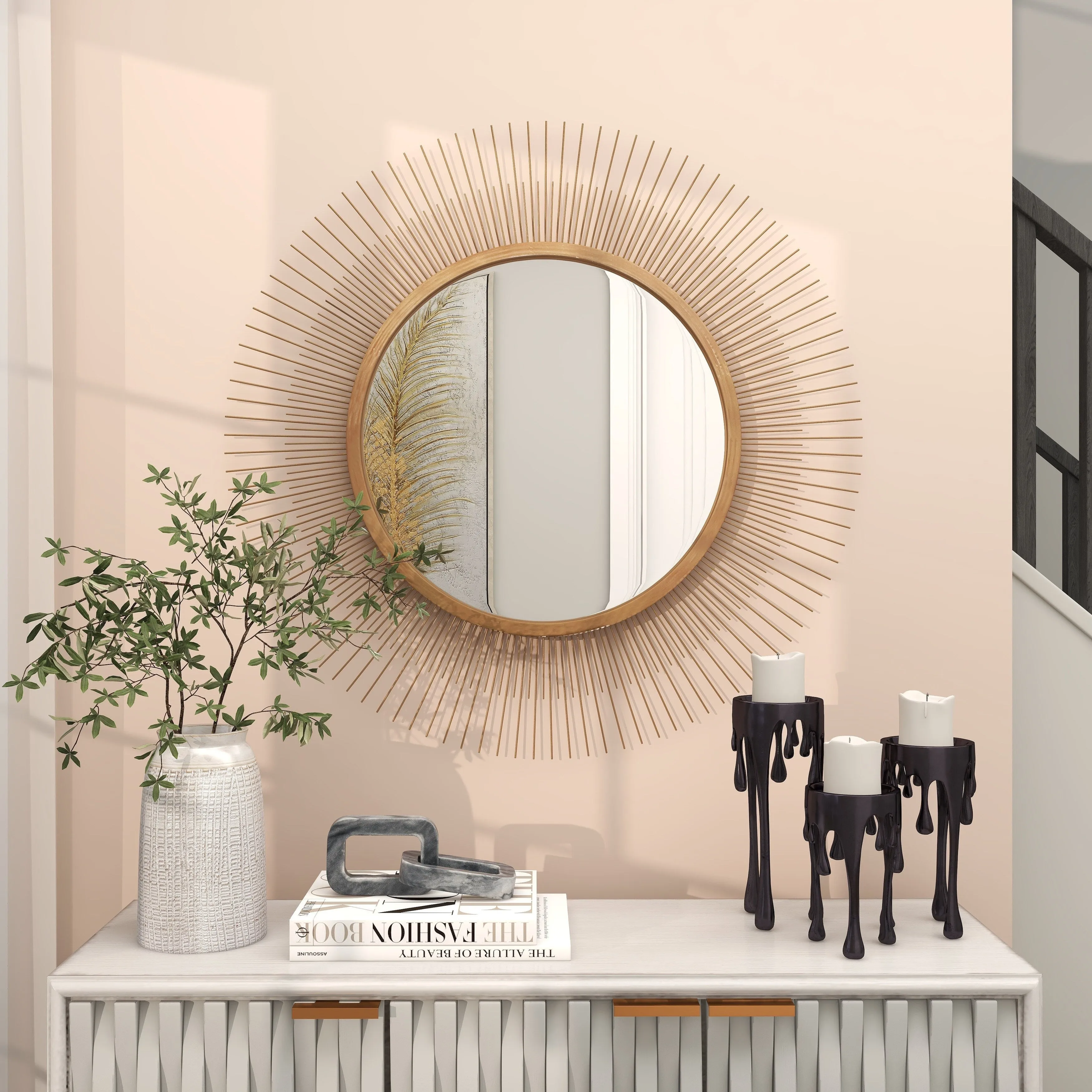 Gold Metal Starburst Room Wall Mirror sold by Zulily product image thumbnail 2