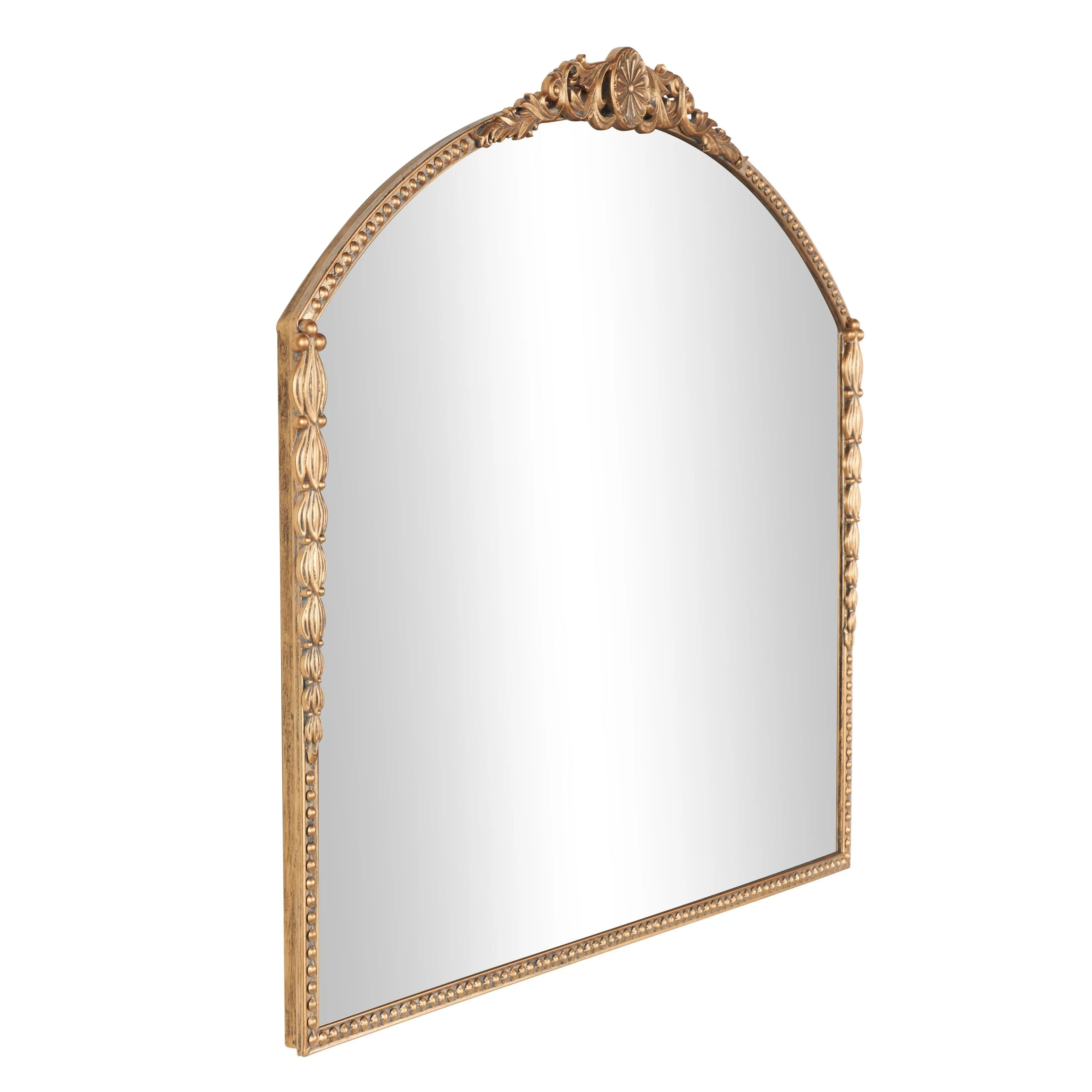 Metal Scroll Orante Antique Arch Room Wall Mirror with Beaded Frame - Gold - Roche River Decor - 1"W x 40"L x 33"H sold by Zulily product image thumbnail 3