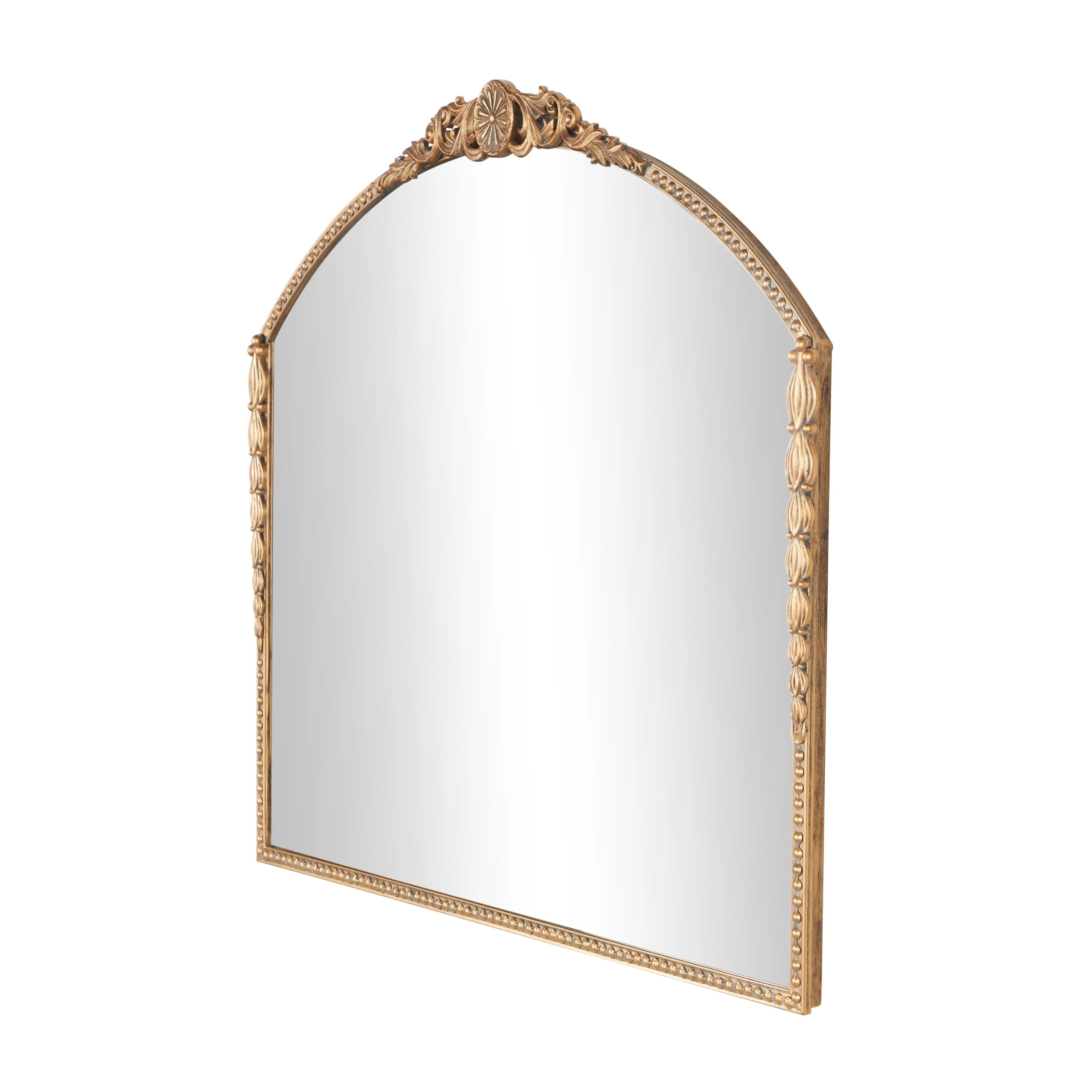 Metal Scroll Orante Antique Arch Room Wall Mirror with Beaded Frame - Gold - Roche River Decor - 1"W x 40"L x 33"H sold by Zulily product image thumbnail 4