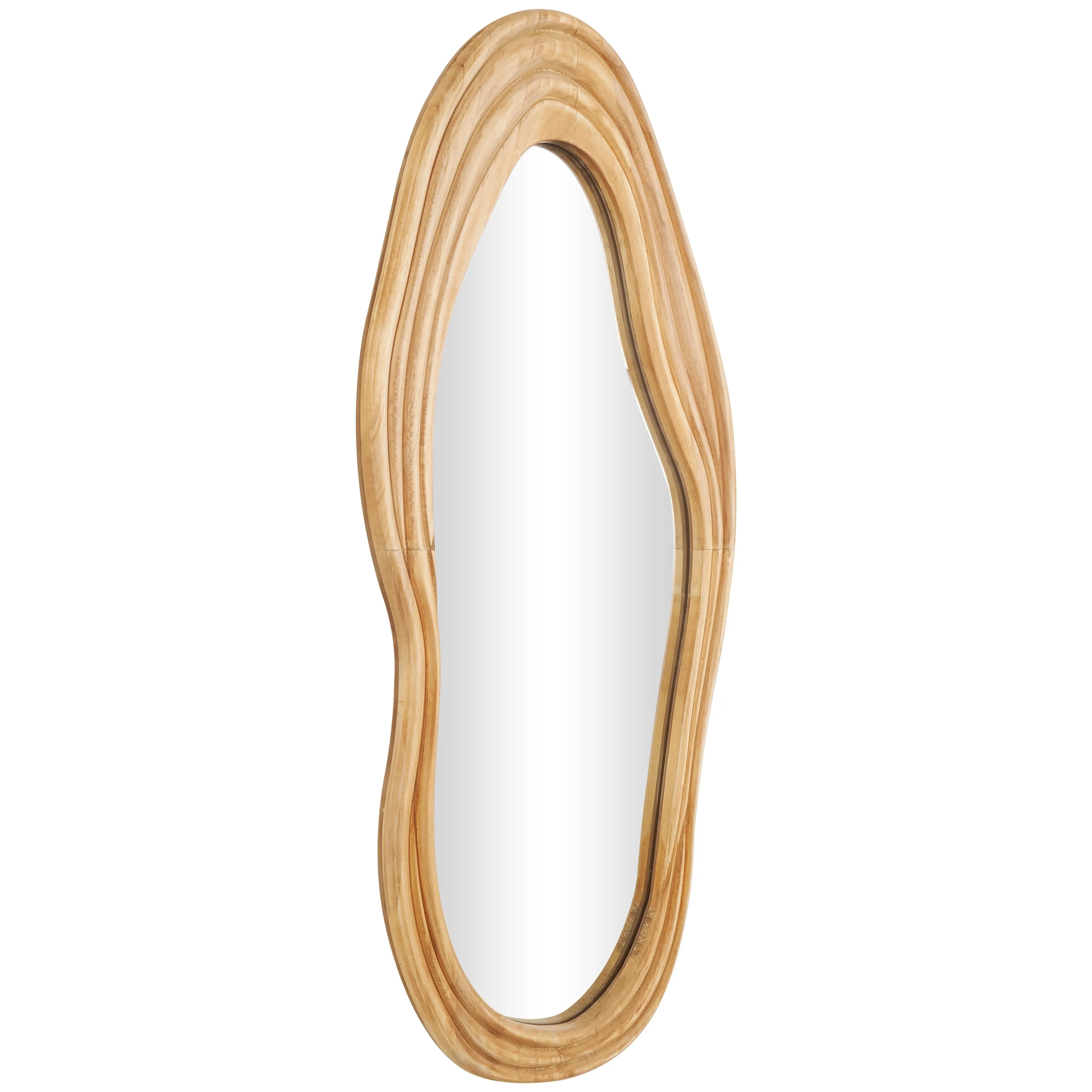Brown Wood Abstract Wavy Room Wall Mirror with Dimensional Carved Frame sold by Zulily product image thumbnail 4