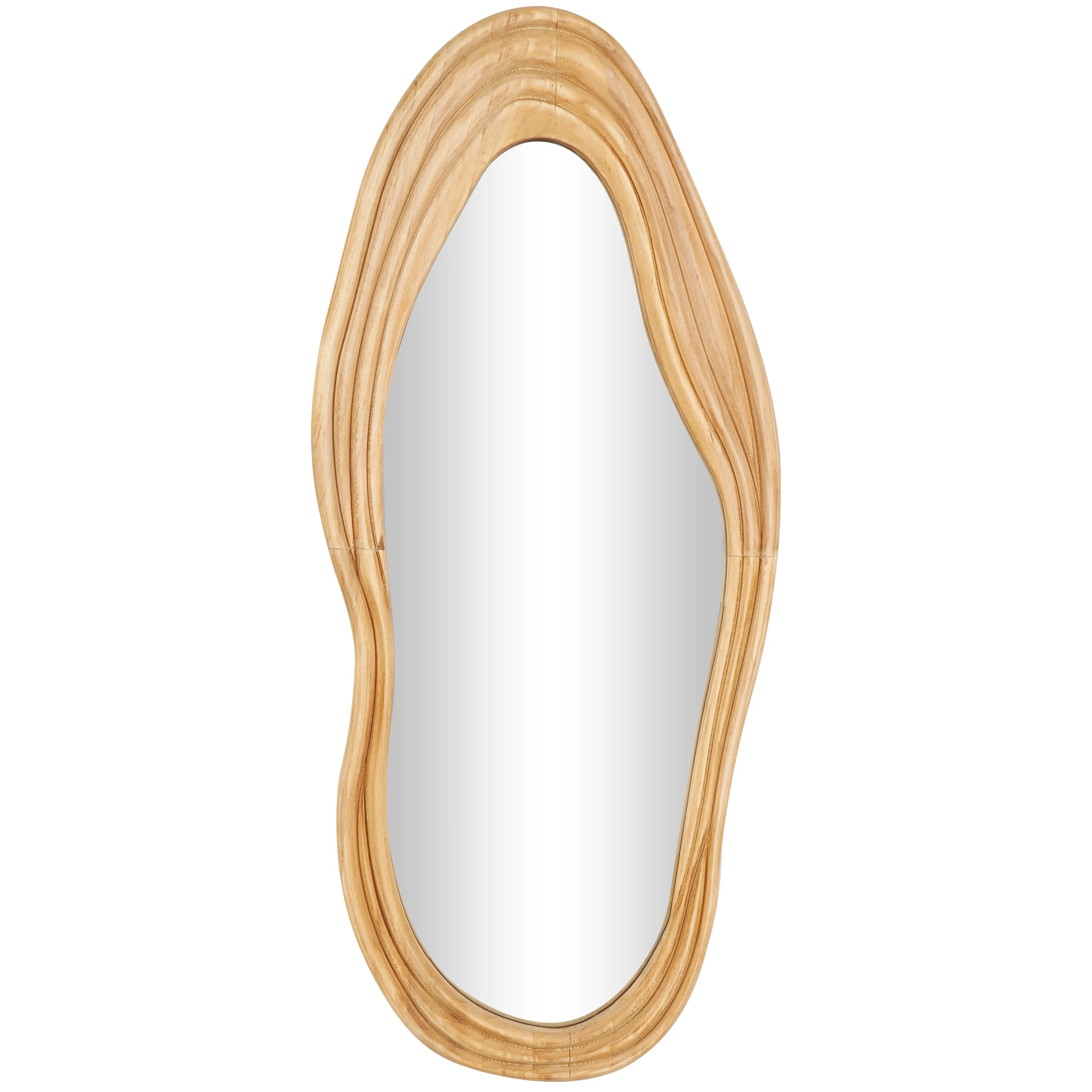 Brown Wood Abstract Wavy Room Wall Mirror with Dimensional Carved Frame sold by Zulily product image thumbnail 2
