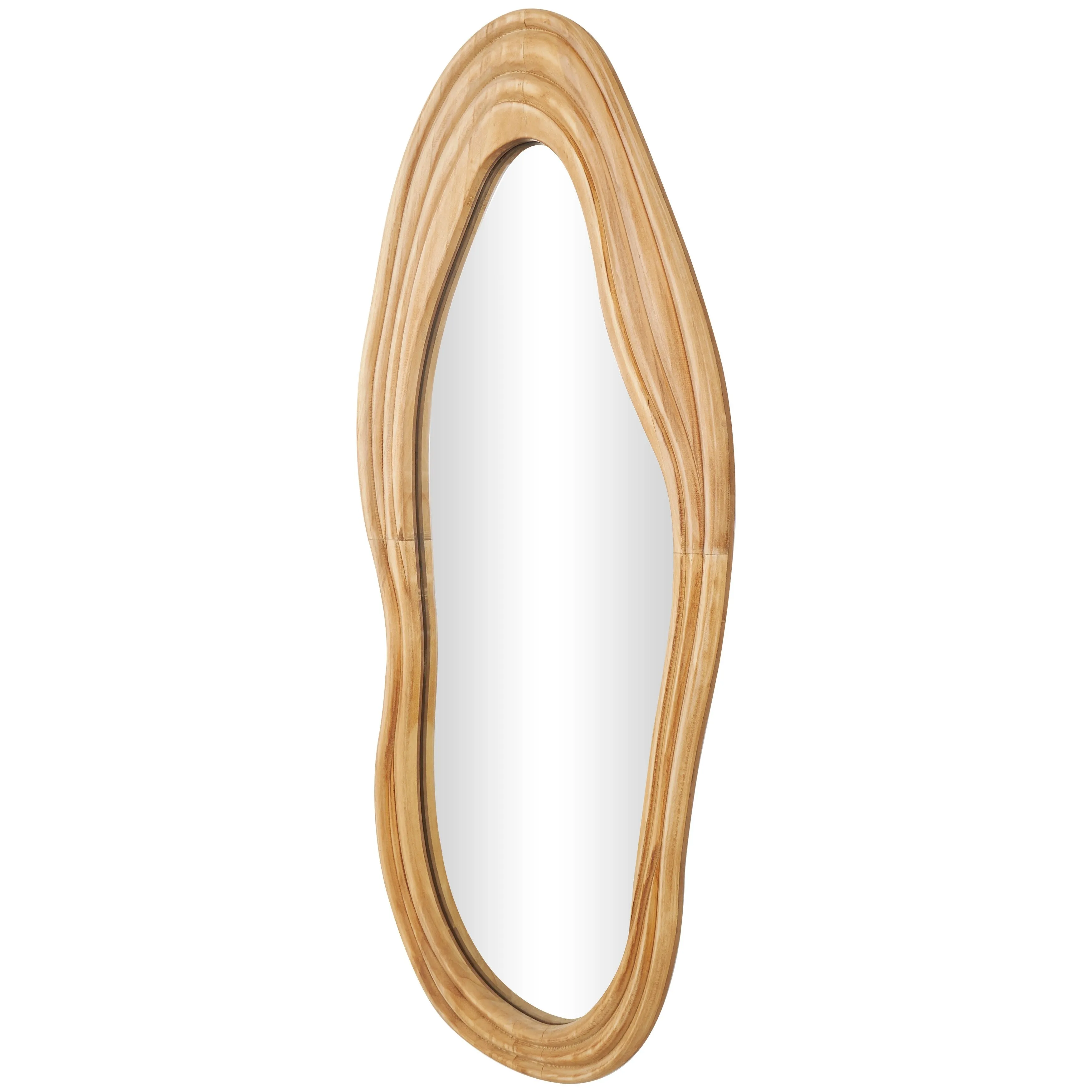 Brown Wood Abstract Wavy Room Wall Mirror with Dimensional Carved Frame sold by Zulily product image thumbnail 3