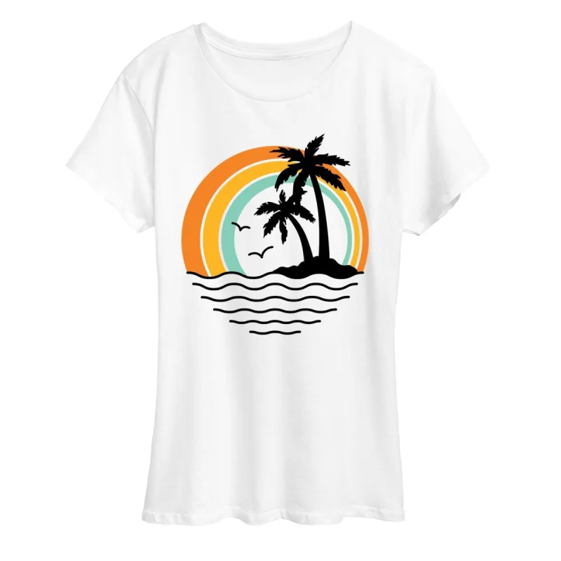 Women's Rainbow Palm Trees Short Sleeve Tee sold by Zulily