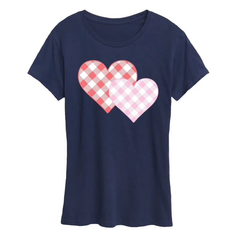 Women's Plaid Heart Duo Short Sleeve Tee sold by Zulily