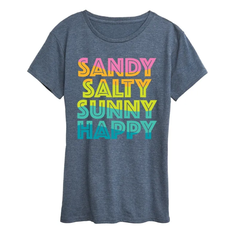 Women's Sandy Salty Sunny Happy Short Sleeve Tee sold by Zulily