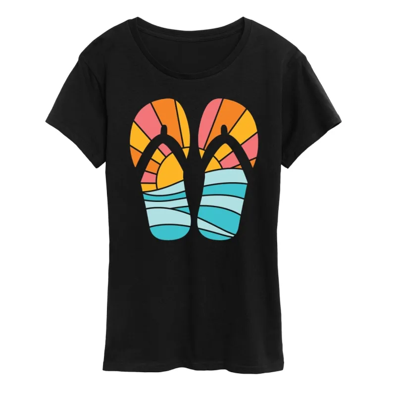 Women's Flip Flop Ocean Scene Short Sleeve Tee sold by Zulily