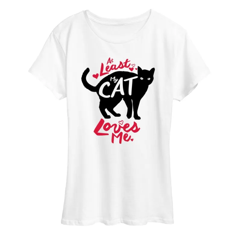 Women's At Least my Cat Loves Me Short Sleeve Tee sold by Zulily