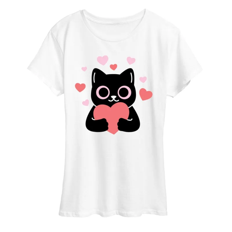 Women's Cat With Hearts Short Sleeve Tee sold by Zulily