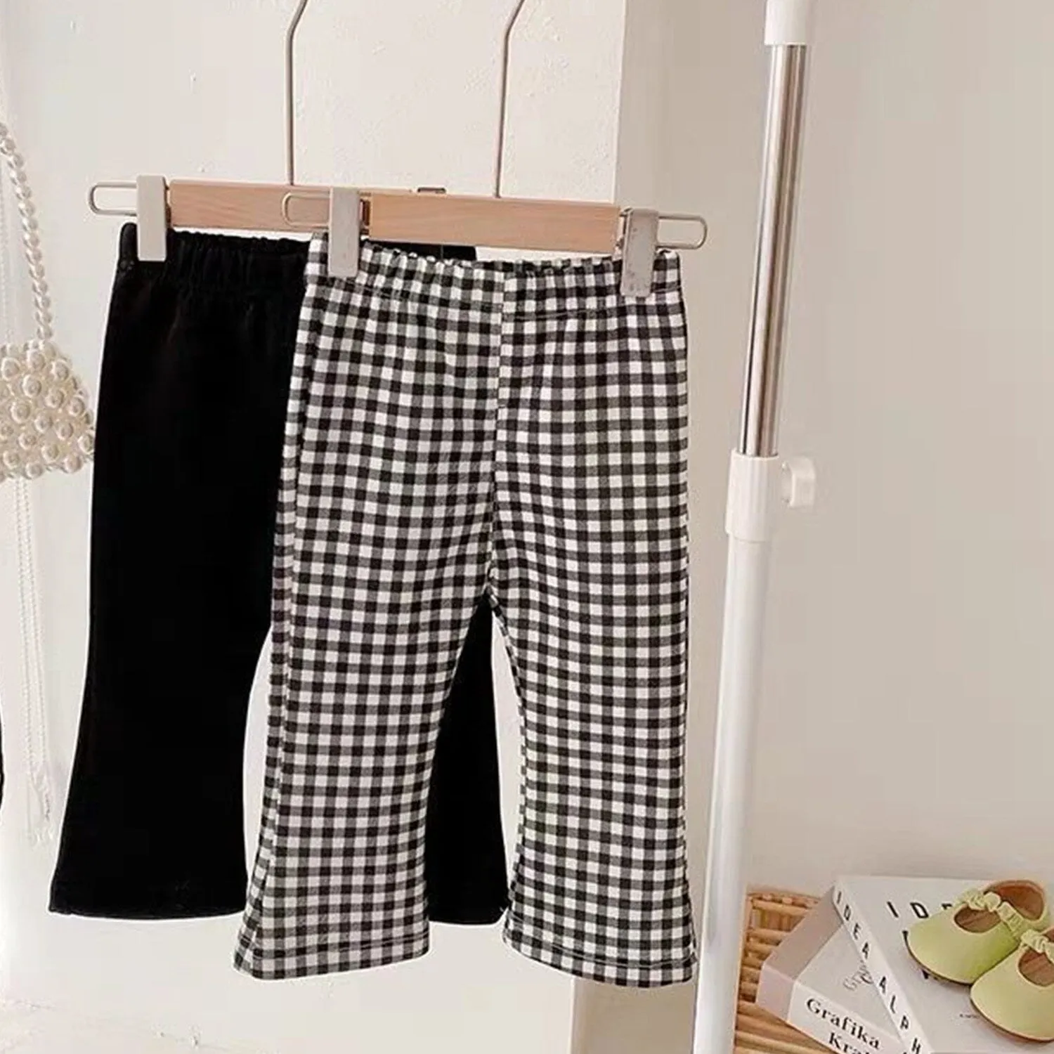Black Plaid Flare Pants sold by Zulily product image thumbnail 2