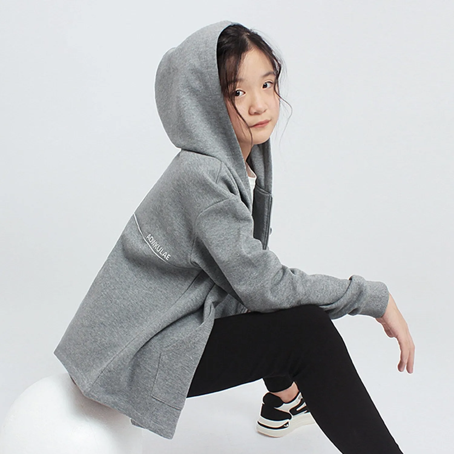 Grey Zip-Up Hoodie sold by Zulily product image thumbnail 4