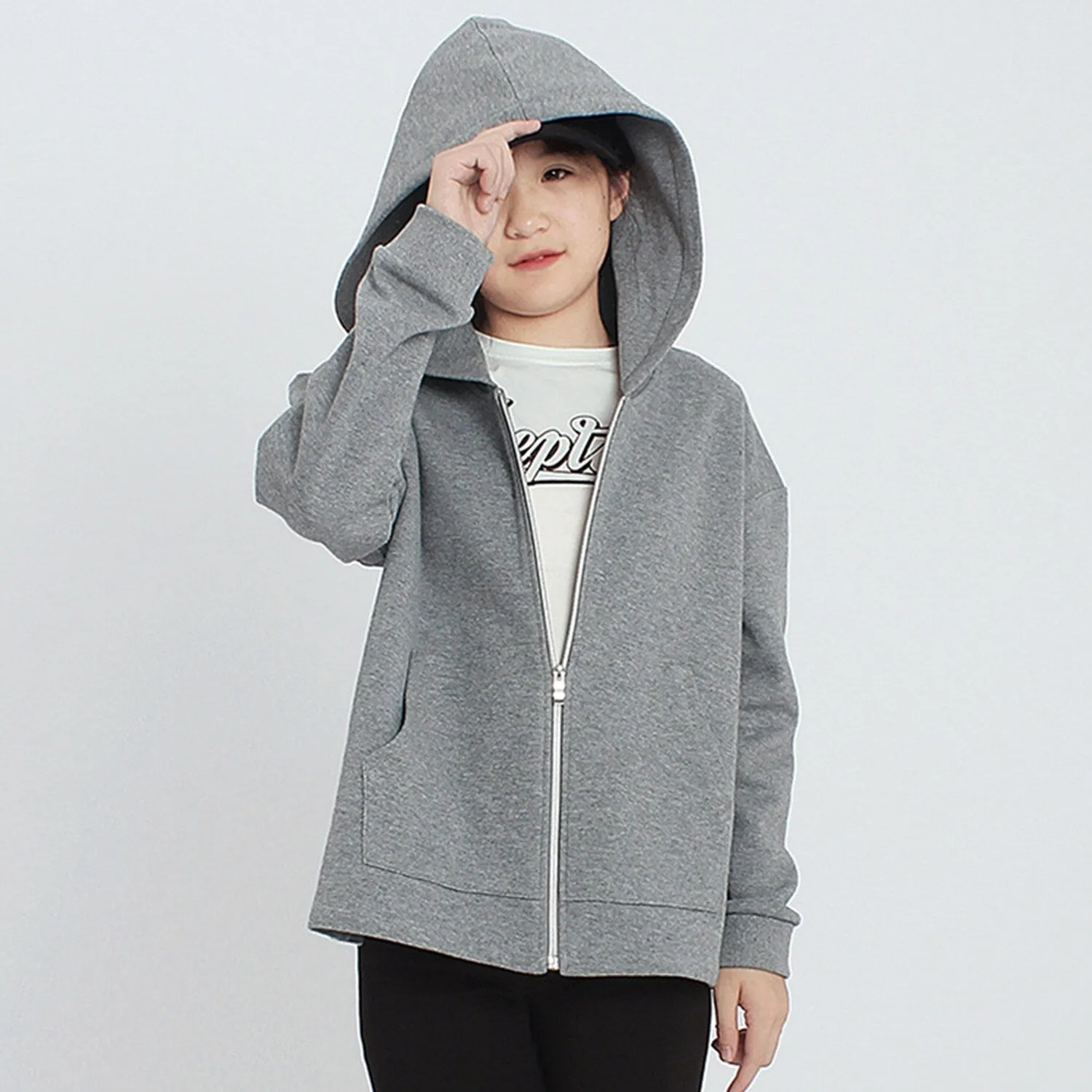 Grey Zip-Up Hoodie sold by Zulily