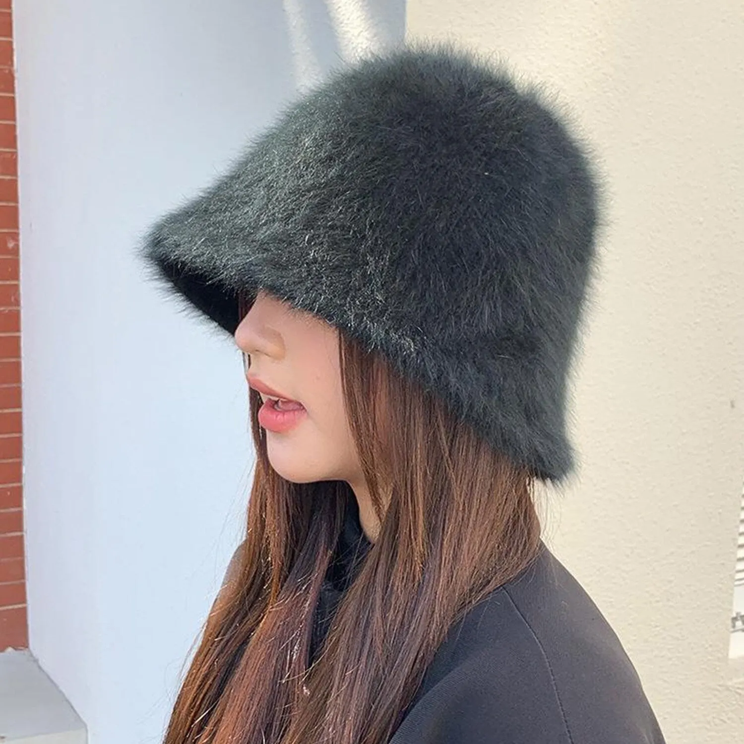 Black Furry Bucket Hat sold by Zulily product image thumbnail 2