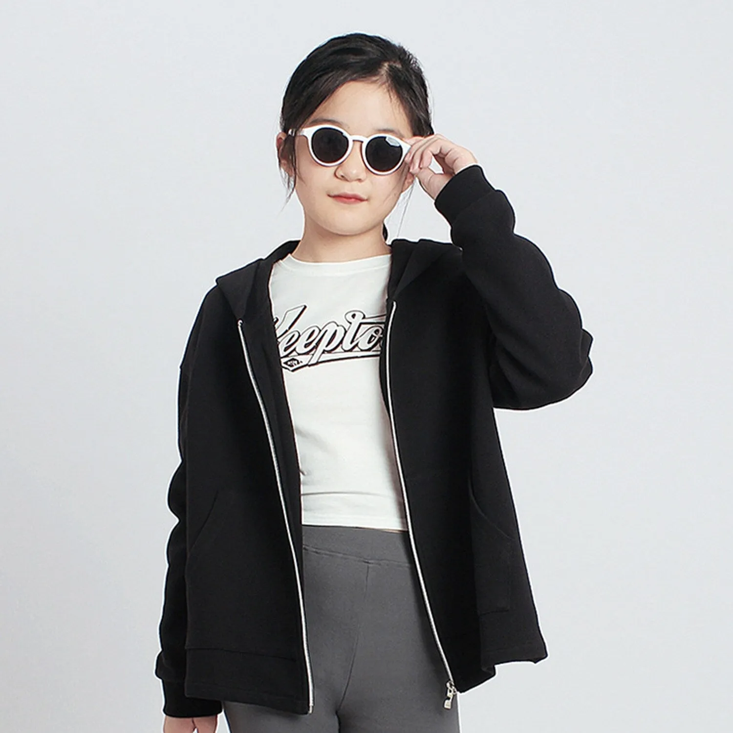 Black Zip-Up Hoodie sold by Zulily product image thumbnail 4