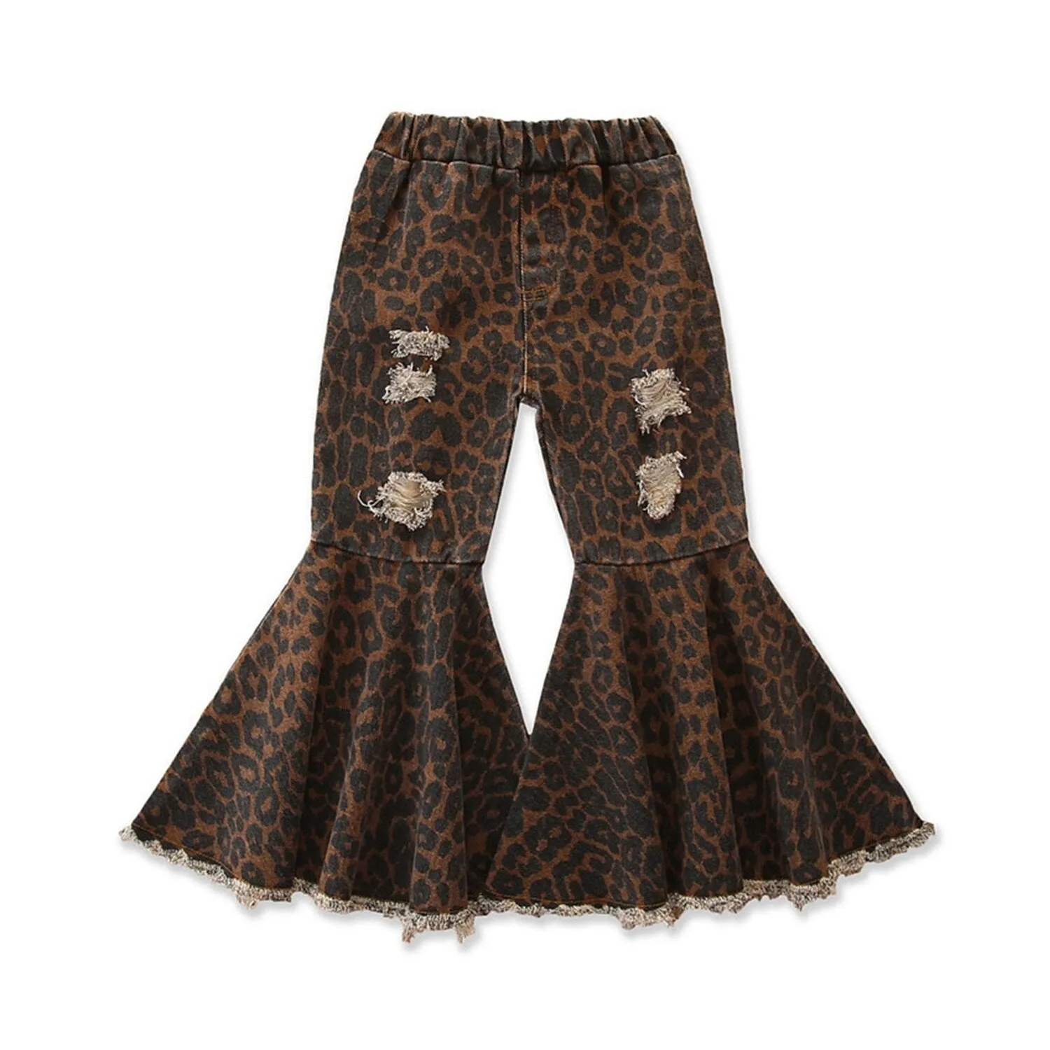Brown Leopard Flare Pants sold by Zulily