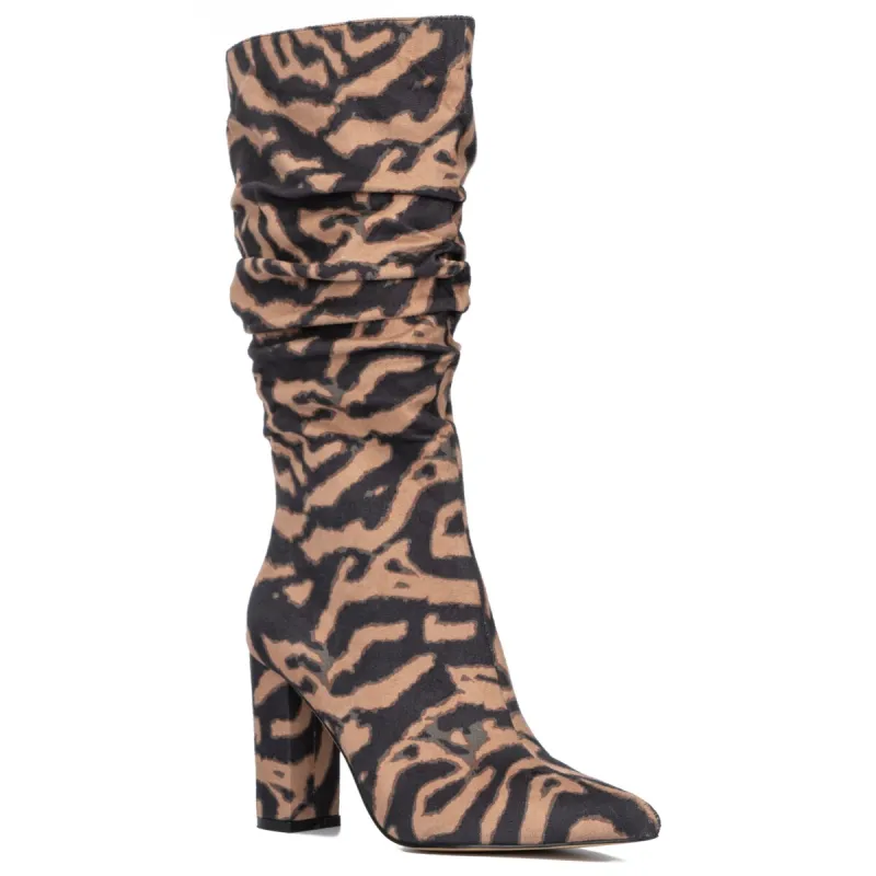 New York & Company Women's Earla- Metallic Ruched Knee-High Boots Tall Boots made by New York & Company